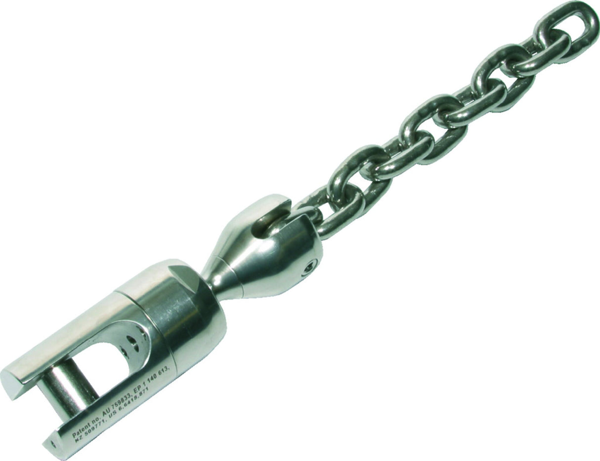 Wasi Power Ball Anker-Kettenverbinder mit 30° Neigung, Drehwirbel Verbindung, ausgestattet mit Ausdrehsicherung - 11 - 35 kg