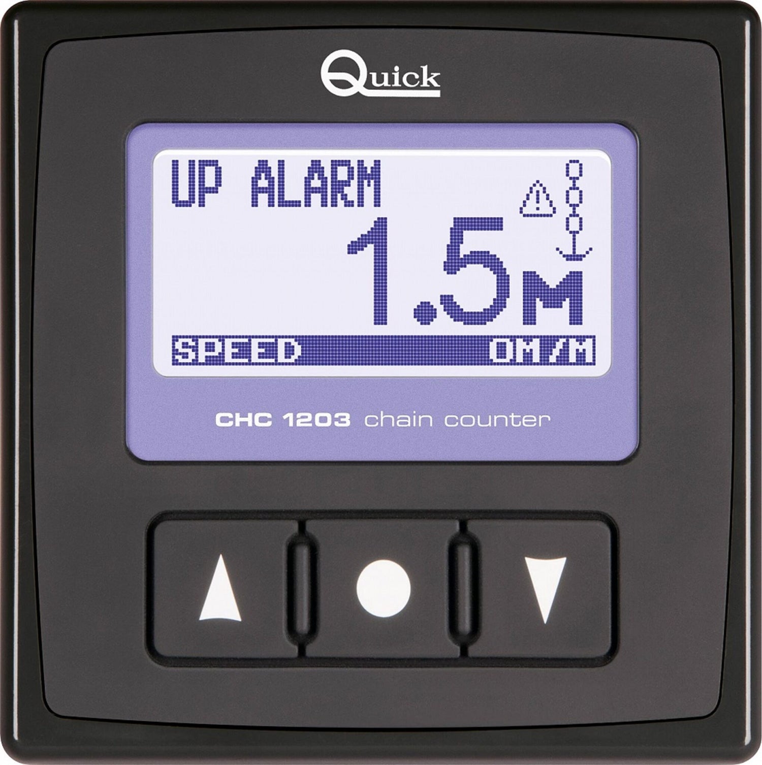 Quick Bedienpanel CHC 1203 Kettenzählwerk, Ankerwindensteuerung, LCD-Display mit 8 Helligkeitsstufen, mehrsprachig und Tiefenanzeige in Meter/Fuß