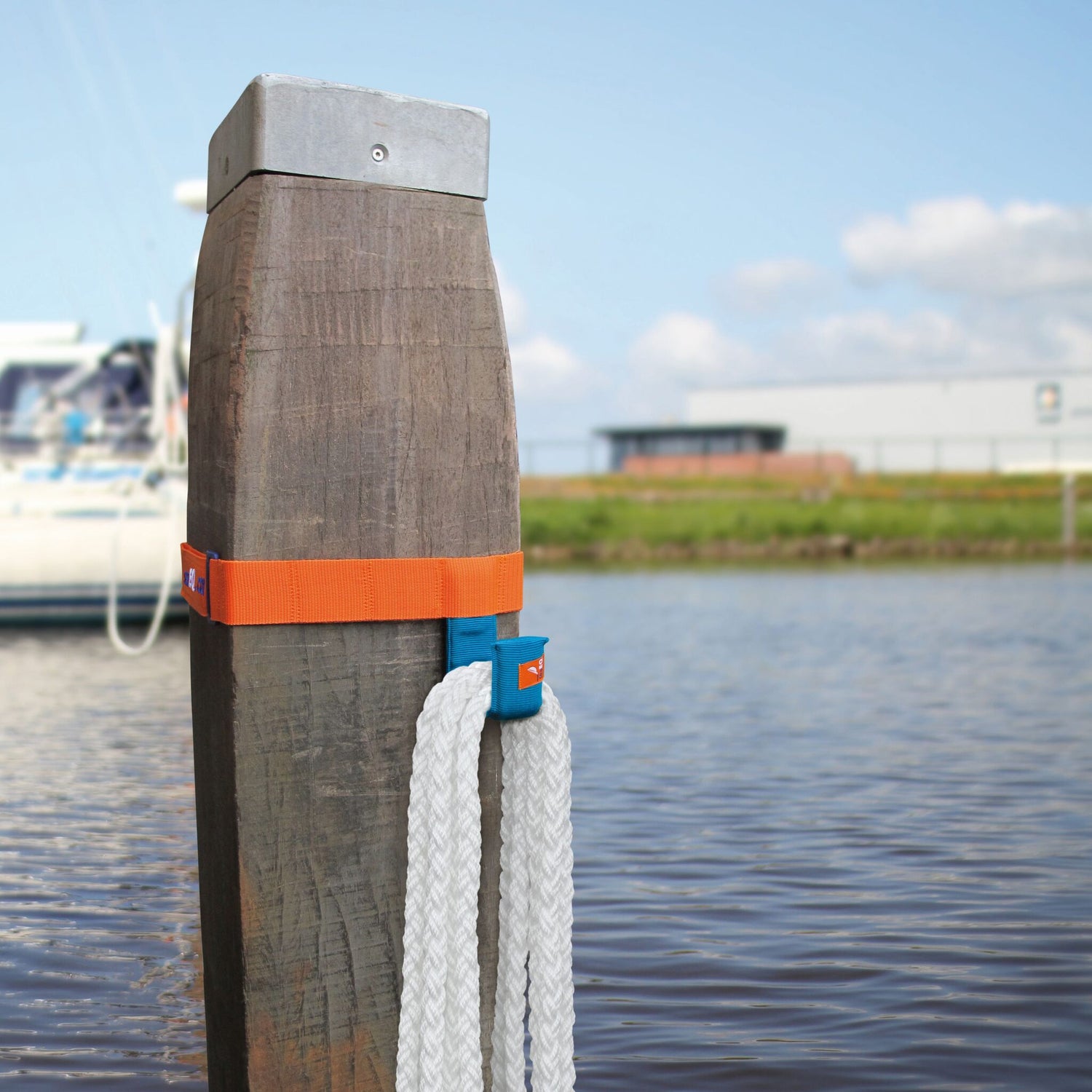 seaEQ Dalbenhaken Gurtband verstellbar, Pile-Hook-Strap, keine Bohrung erforderlich