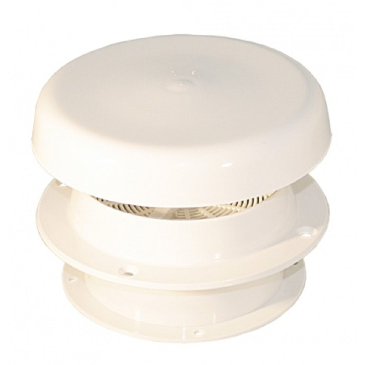 Deckslüfter Pilzlüfter weißer Kunststoffkappe, verschließbar, 101 mm Ausschnitt, 146 mm Decksflansch