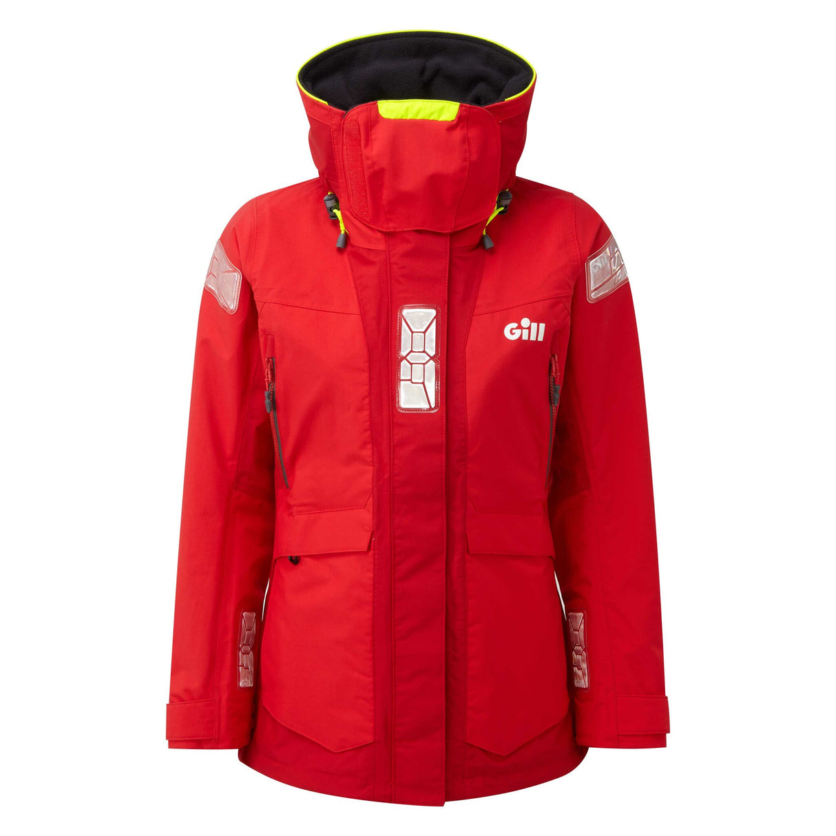 GILL Damen Offshore-Jacke OS24, winddicht, wasserdicht, atmungsaktiv, hochseegeeignet, Fleece-Kragen für warme Isolation - 36 - 44, graphit oder rot