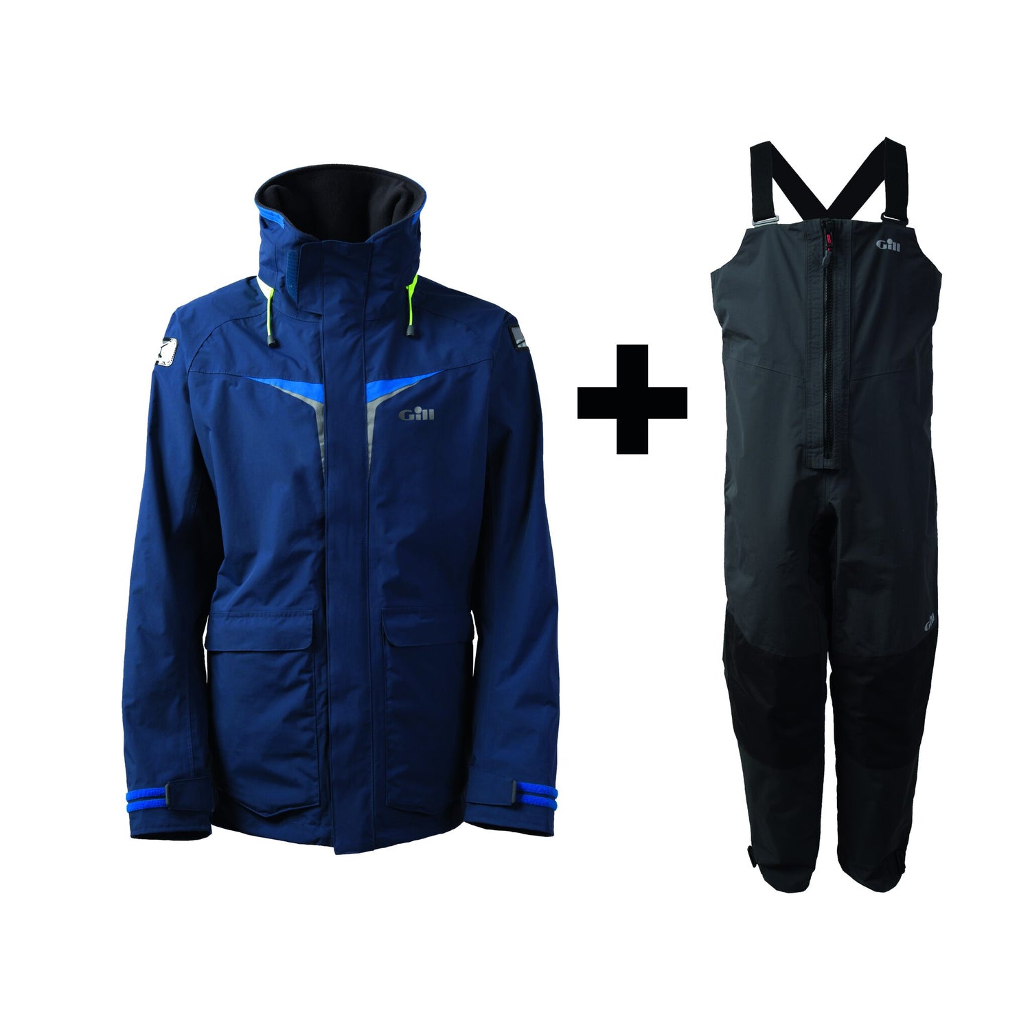 Gill Coastal-Set Herren: Segeljacke OS3 und Hose, wasser- und winddicht, modisches Design mit hohem Tragekomfort - S – XXL rot, navy