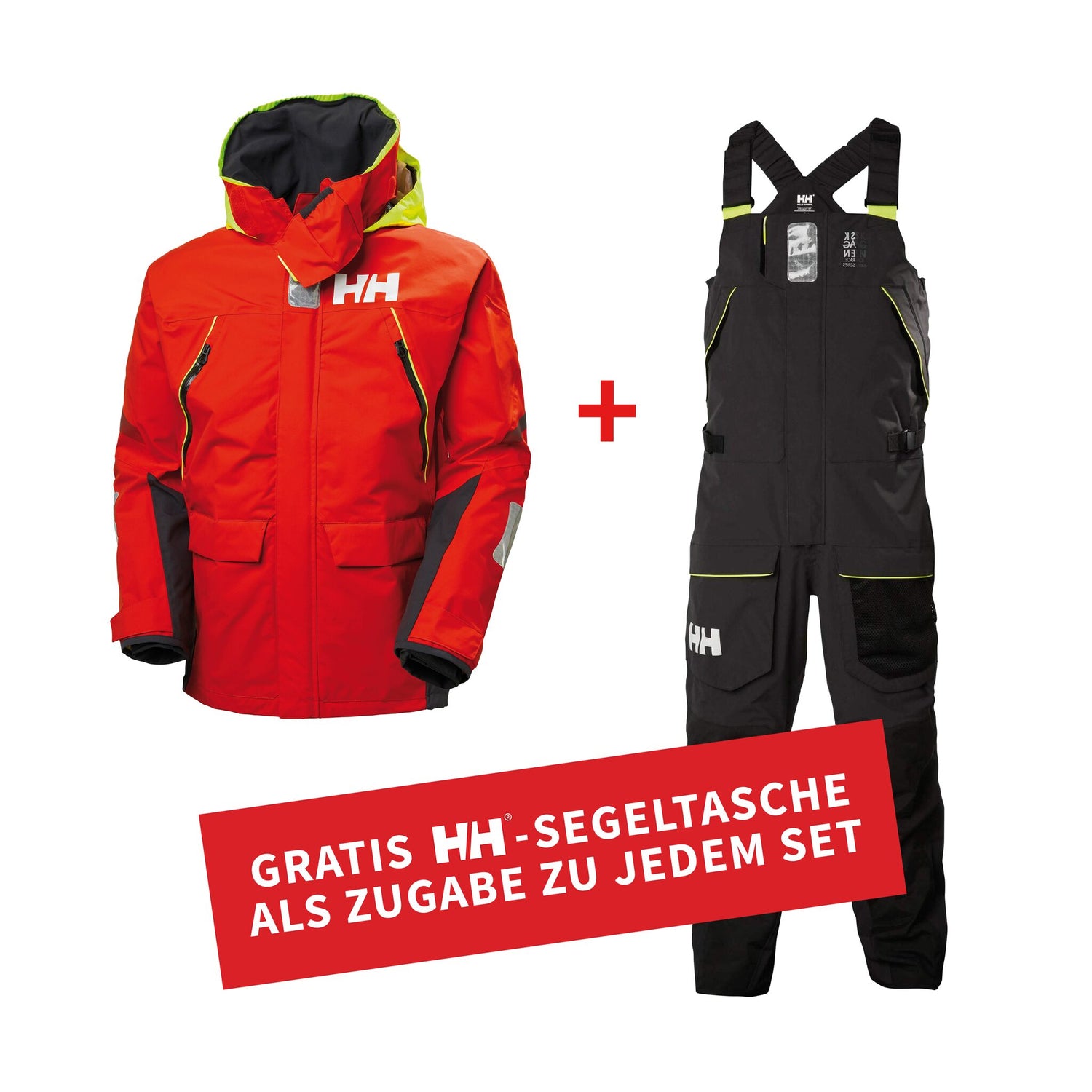 Helly Hansen Aktions-Set SKAGEN: Herren-Jacke und Hose, Offshore-Bekleidung, inklusive Gratis-Tasche - S – XXL, navy oder rot