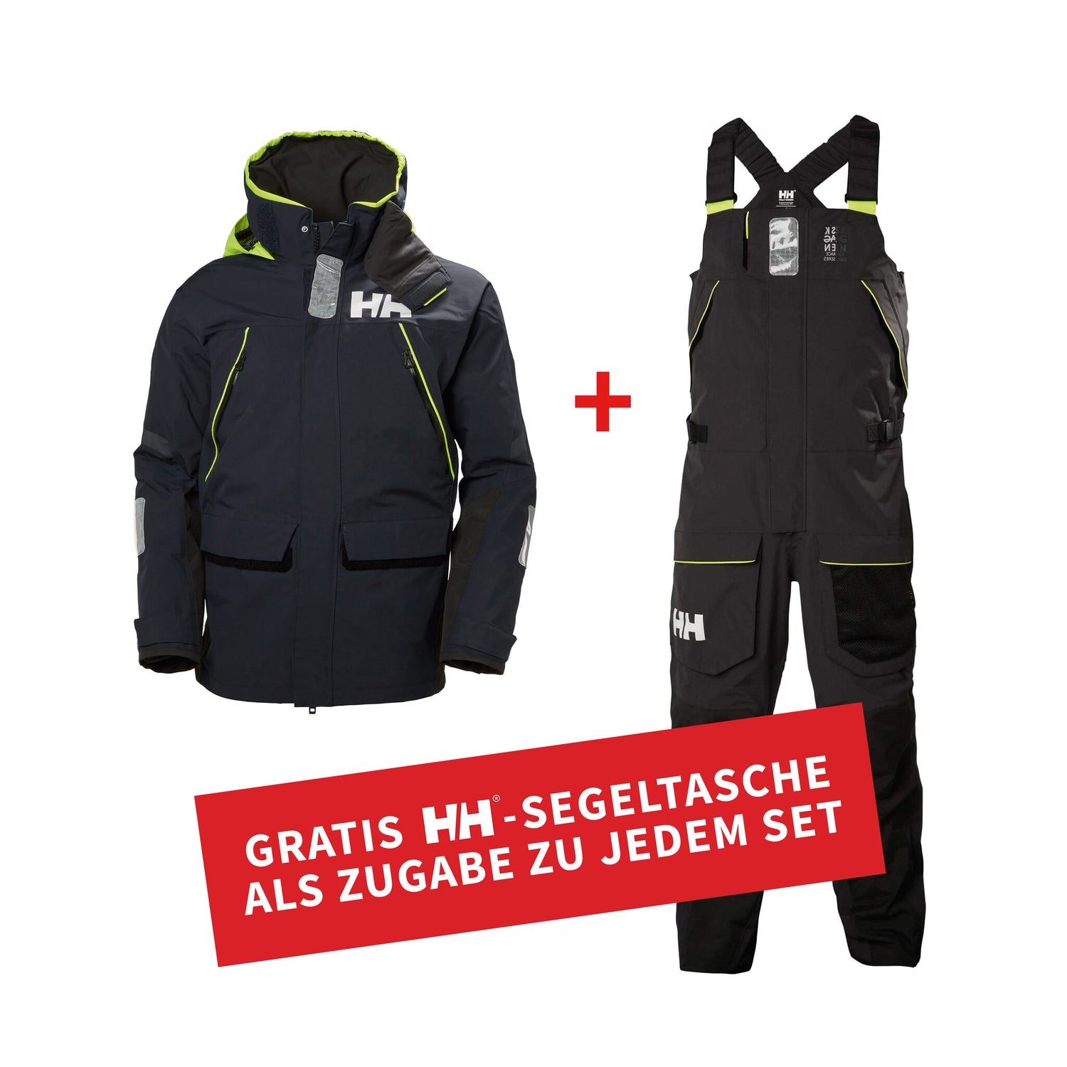Helly Hansen Aktions-Set SKAGEN: Herren-Jacke und Hose, Offshore-Bekleidung, inklusive Gratis-Tasche - S – XXL, navy oder rot
