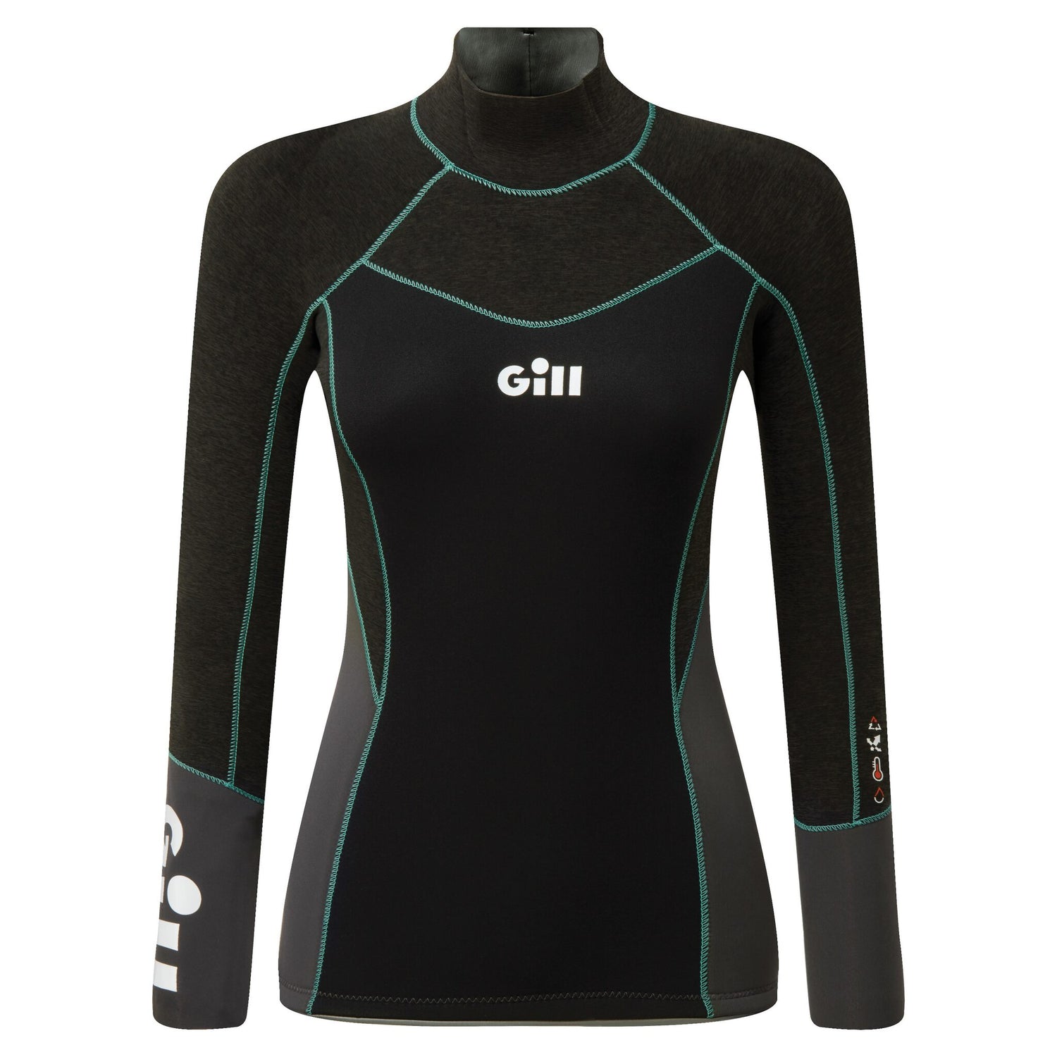 Gill Damen-Neoprenshirt Langarm, 3 mm Neopren, Wassertemperaturen 12-17 Grad, optimaler Schutz bei nassen Bedingungen - 36 - 42 (Optional mit Zubehör)