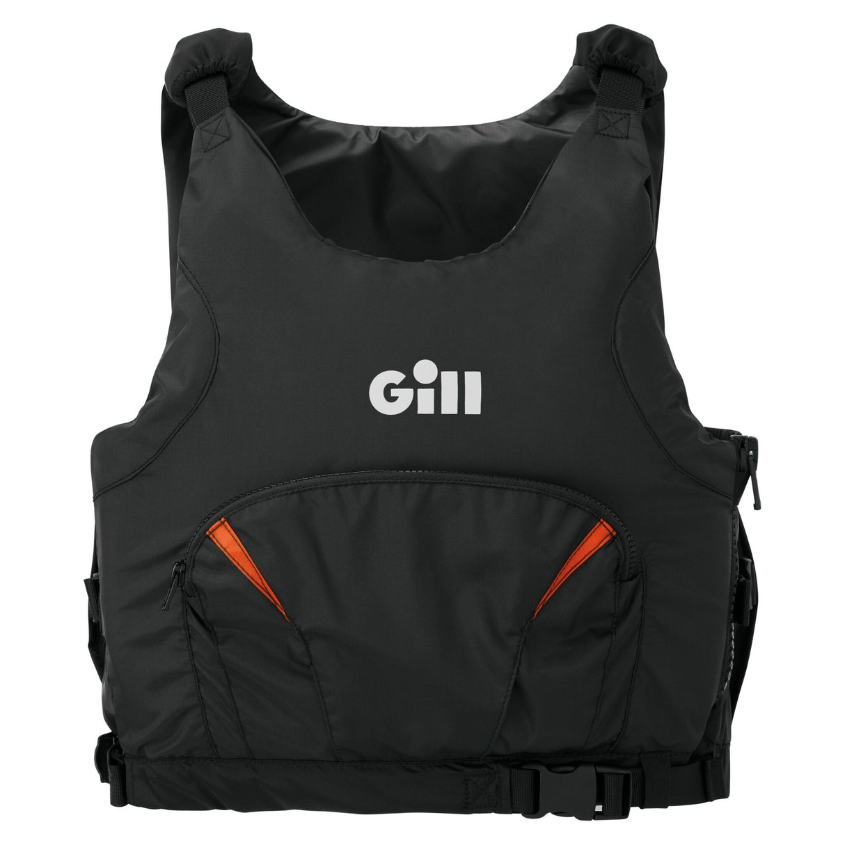 Gill Regattaweste RACER BUOYANCY AID, leichte Schwimmweste mit Einstellmöglichkeiten für hohen Tragekomfort, reflektierende Paspeln für bessere Sichtbarkeit - S – JXL schwarz, gelb, orange