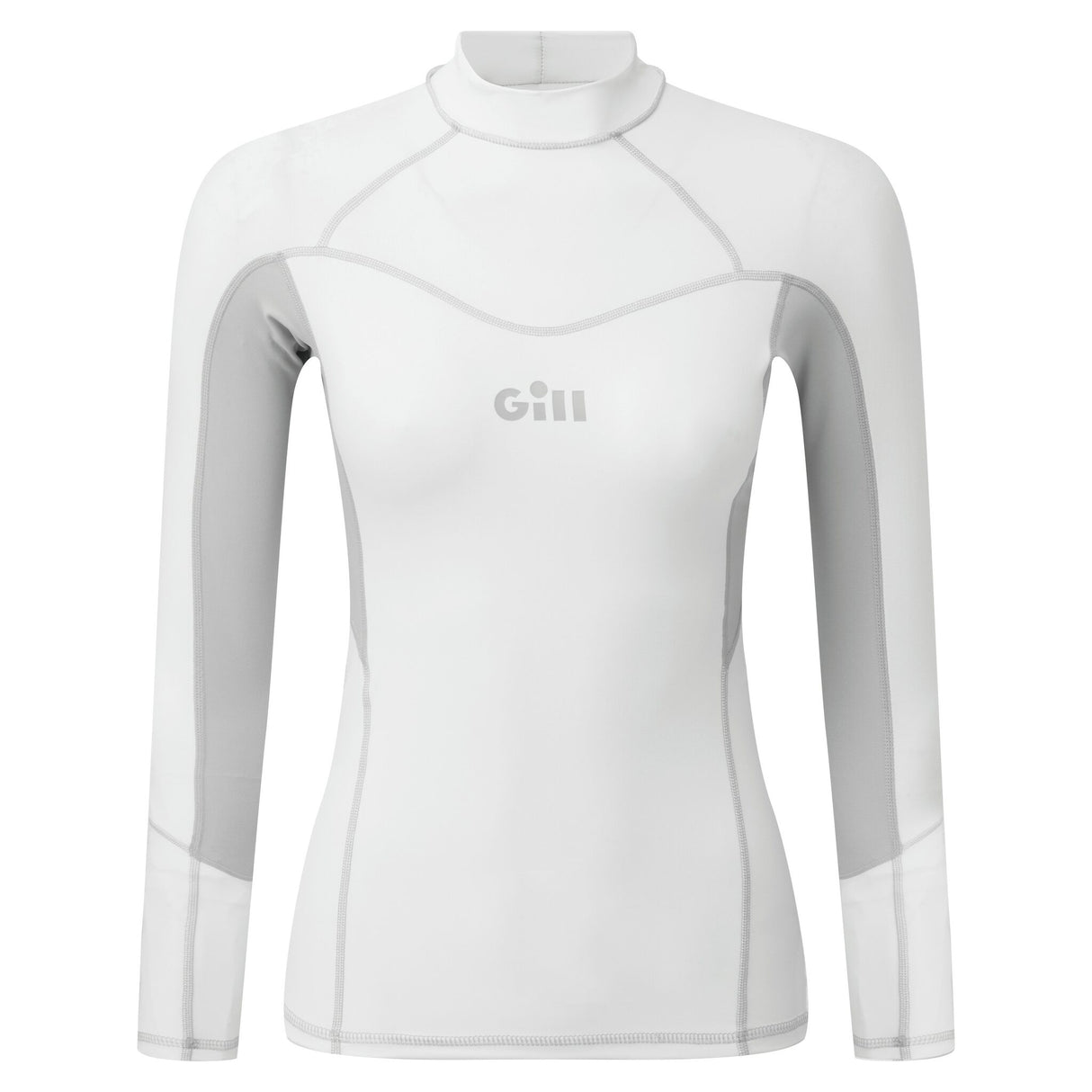 Gill Damen-Neoprenshirt PRO RASH VEST, langärmlig, hoher Kragen, UV-Schutz 50+ - 36 - 42 (ocean, weiß)