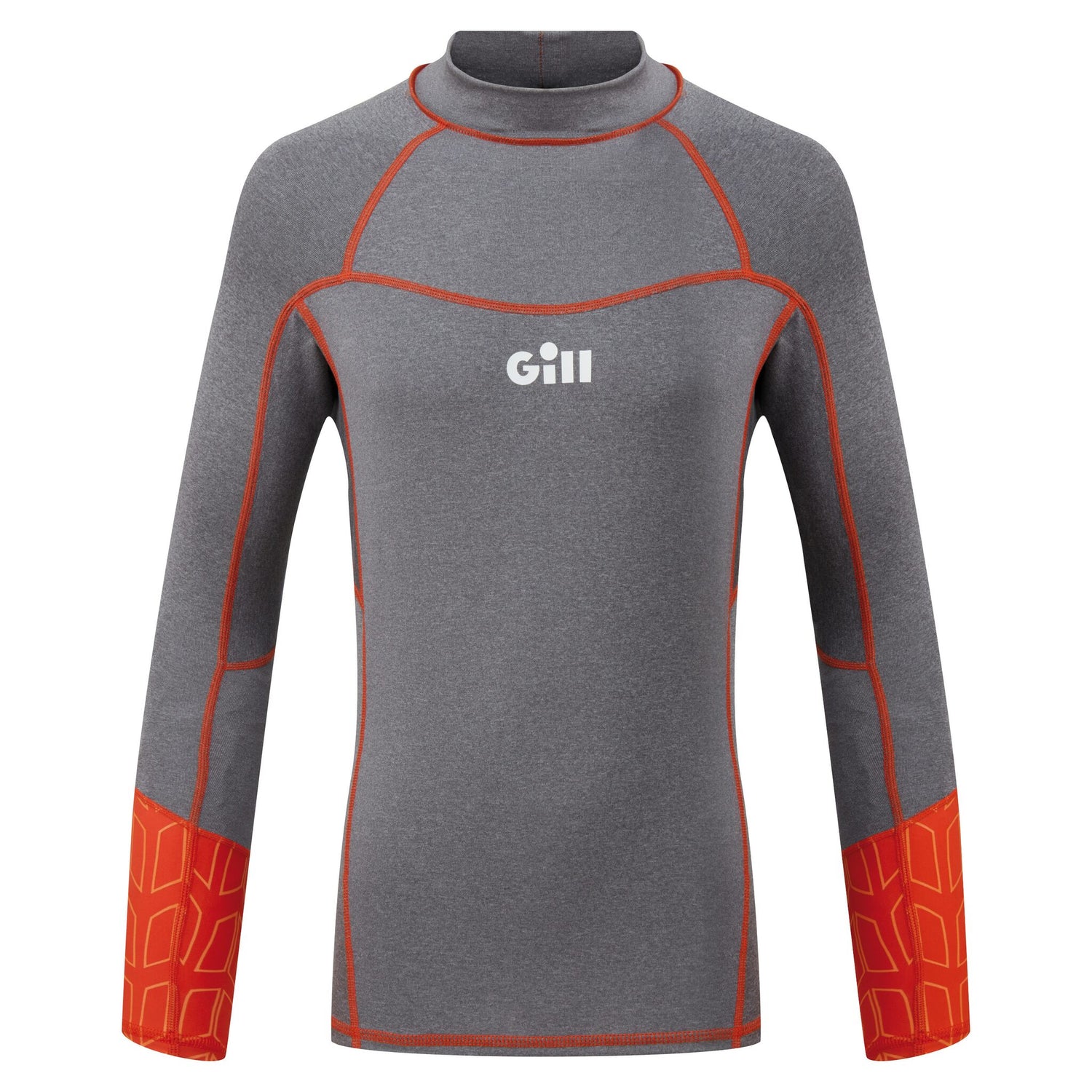 Gill Kinder-UV-Langarmshirt Pro Rash Vest, UV-Schutz 50+, schnell trocknend, maximaler Komfort und Bewegungsfreiheit - JL – JM, grau-melange oder orange