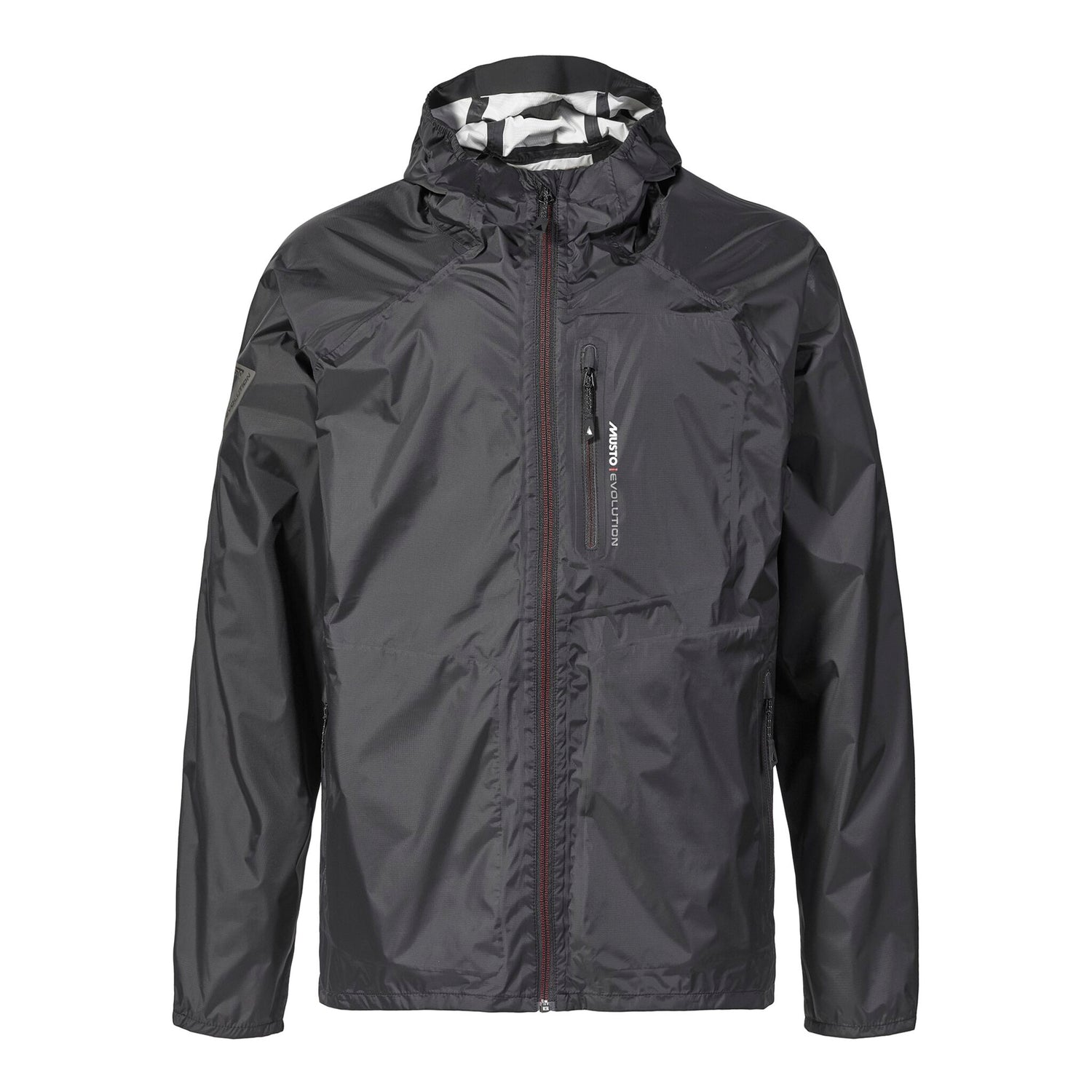 MUSTO Herren-Regenjacke EVOLUTION wasserdicht, winddicht, atmungsaktiv, Segeljacke mit fester Kapuze, leicht verstaubar - M – XXL schwarz oder silber
