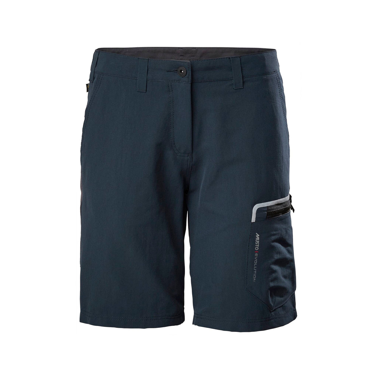 MUSTO Damen-Performance-Shorts EVOLUTION 2.0 schnelltrockend, Funktionsshorts, UV-Schutz UPF 40, verstärkt mit Kevlar®-Patches für Langlebigkeit - 36 - 46 (schwarz, navy)