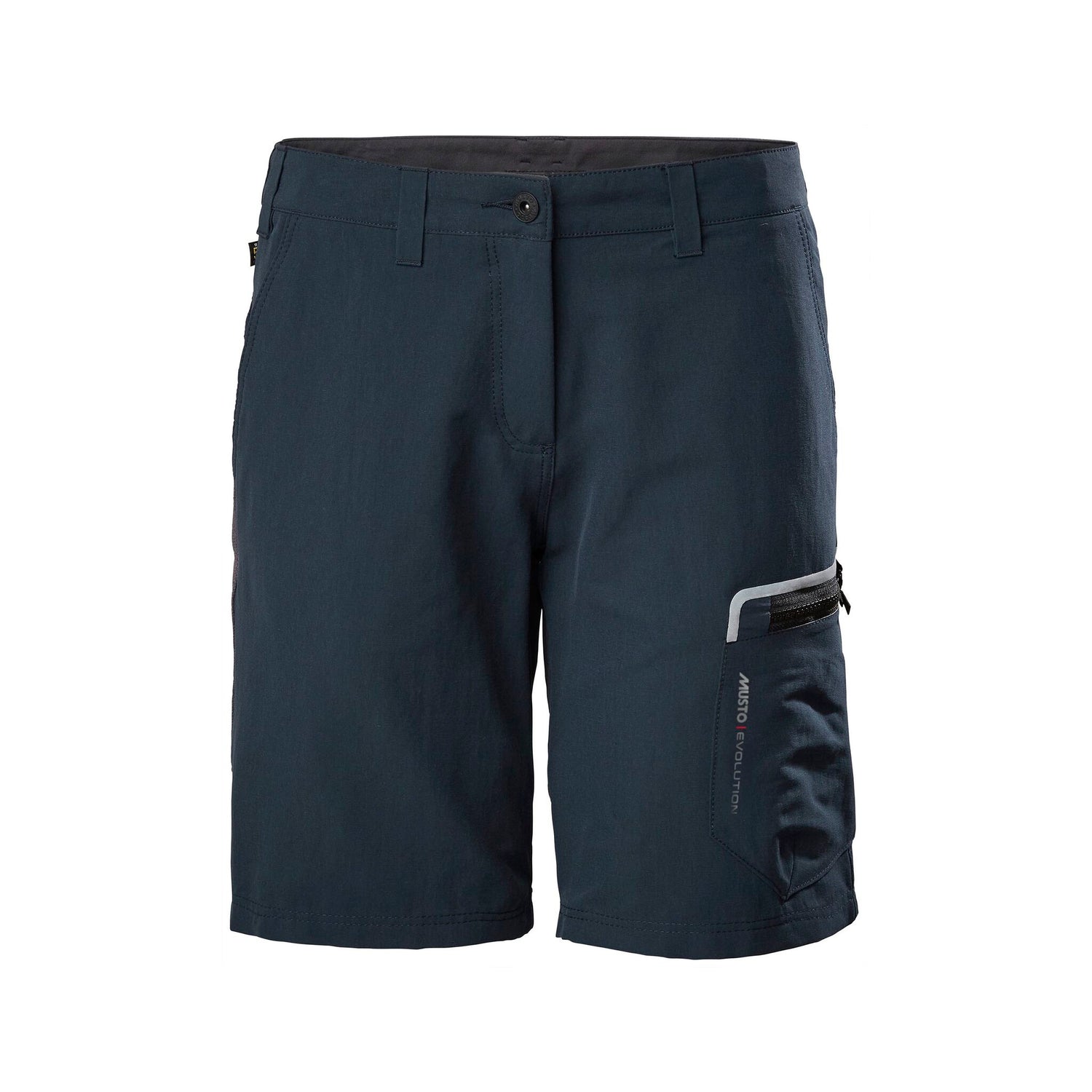 MUSTO Damen-Performance-Shorts EVOLUTION 2.0 schnelltrockend, Funktionsshorts, UV-Schutz UPF 40, verstärkt mit Kevlar®-Patches für Langlebigkeit - 36 - 46 (schwarz, navy)