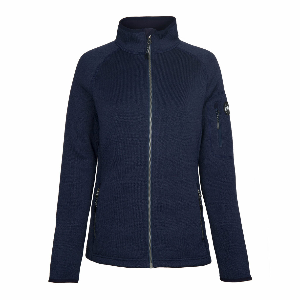Gill Damen-Strickfleecejacke pflegeleicht, Fleecejacke, atmungsaktiv mit YKK® Metalux-Reißverschluss - 36 – 42 (farbe hellblau, navy)