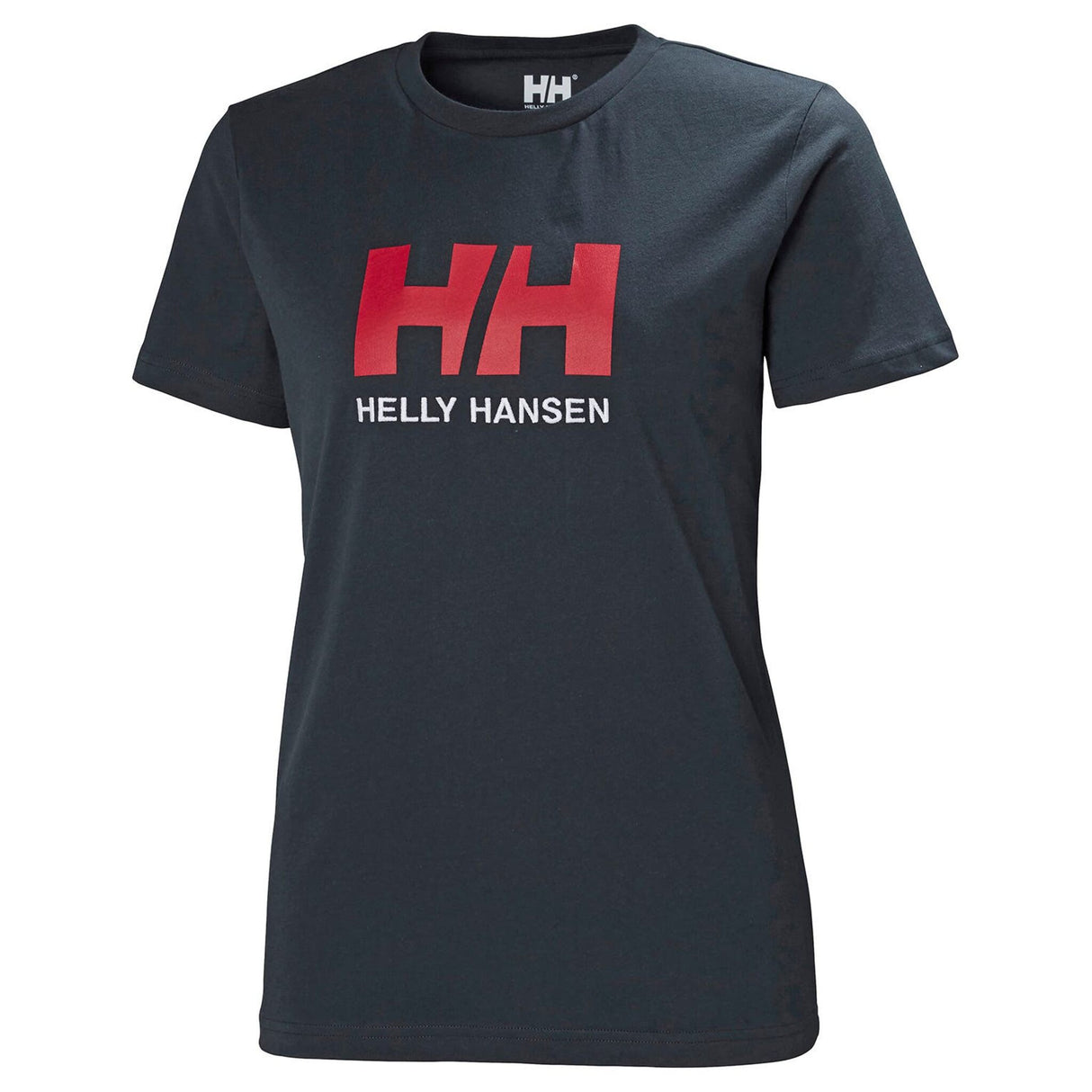 Helly Hansen Damen T-Shirt mit großem HH®-Logo, Bio-Baumwolle, ideal für maritimen Lifestyle - 36 - 44 (weiß, navy, rot)
