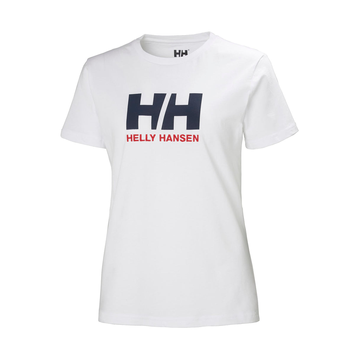 Helly Hansen Damen T-Shirt mit großem HH®-Logo, Bio-Baumwolle, ideal für maritimen Lifestyle - 36 - 44 (weiß, navy, rot)
