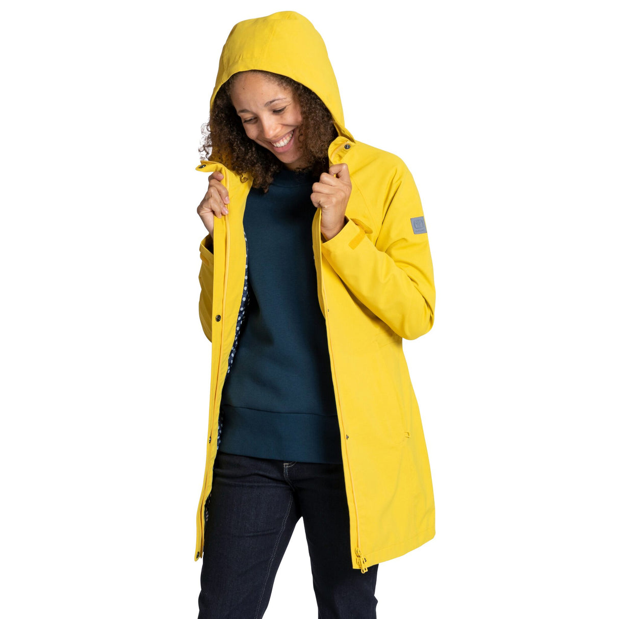 ELKLINE Damen-Regenjacke FEEL GOOD, nachhaltige wasserfeste Jacke mit optimalem Tragekomfort und höhenverstellbarer Kapuze - 38 – 46