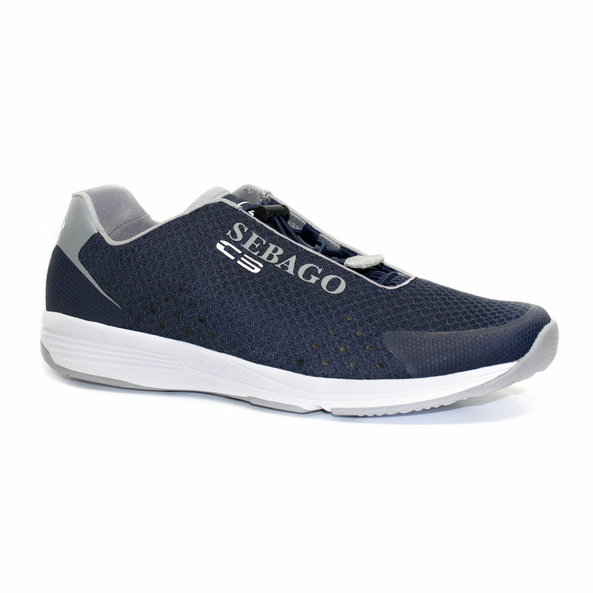 SEBAGO Herren-Segelschuh CYPHON SEA leicht, flexible Segelschuhe, wasserabweisend und atmungsaktiv, rutschfeste Außensohle mit C3-Technologie - 40 – 48 (navy, grau)
