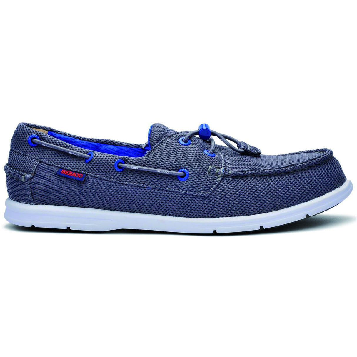 SEBAGO Men's Naples Tech Boat Shoe with AirMesh Upper, Sailing Shoe, Reinforced Heel, and Quick-Release Closure. - 41 - 48 (Navy, Gray, Silver)