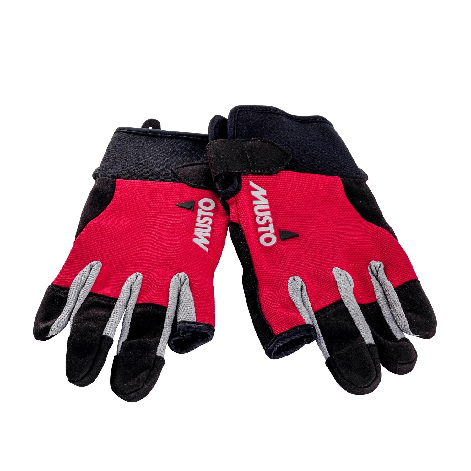 MUSTO Segelhandschuhe lange Finger, atmungsaktiv, 4-Wege-Stretch Konstruktion mit Schutzflächen - XS – XXL schwarz oder rot