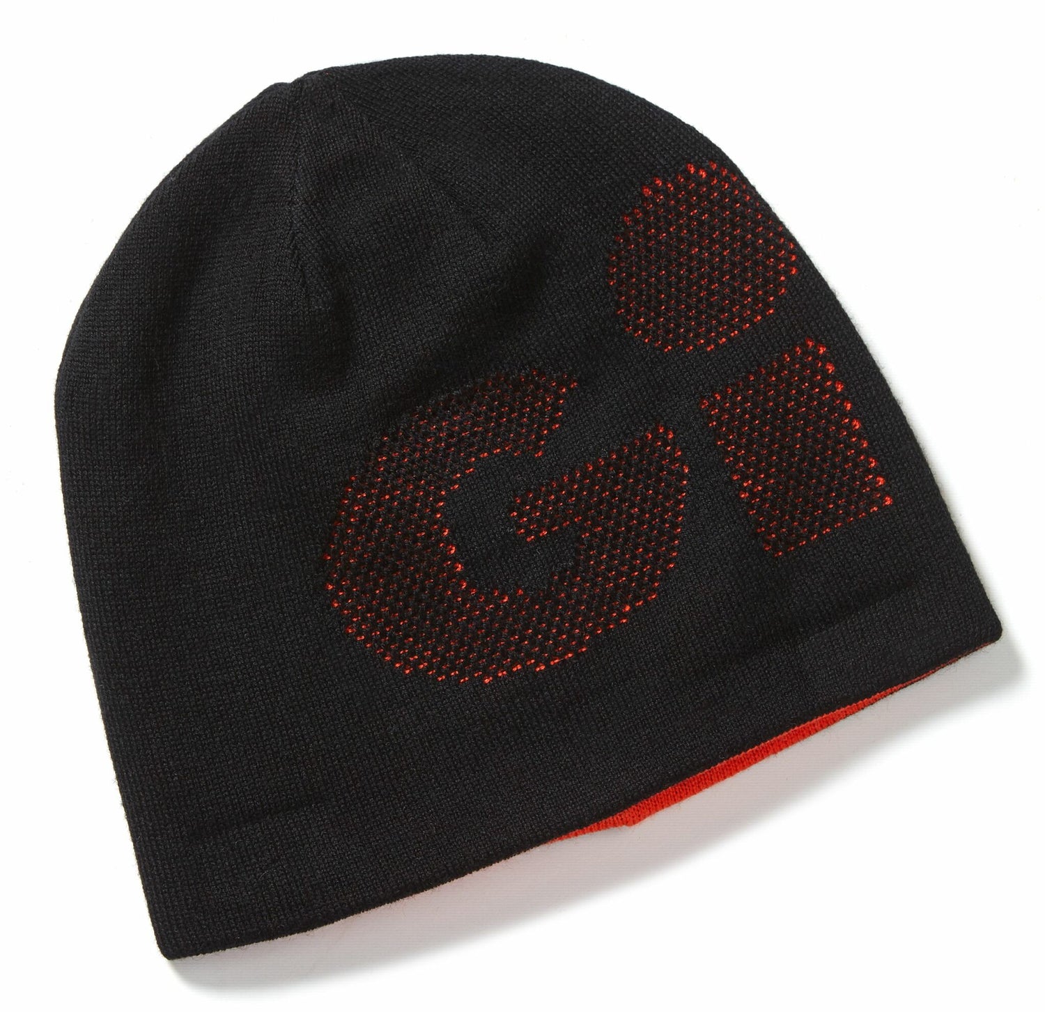 Gill Strickmütze Wendbar, Beanie, Reversible Design in Schwarz und Orange