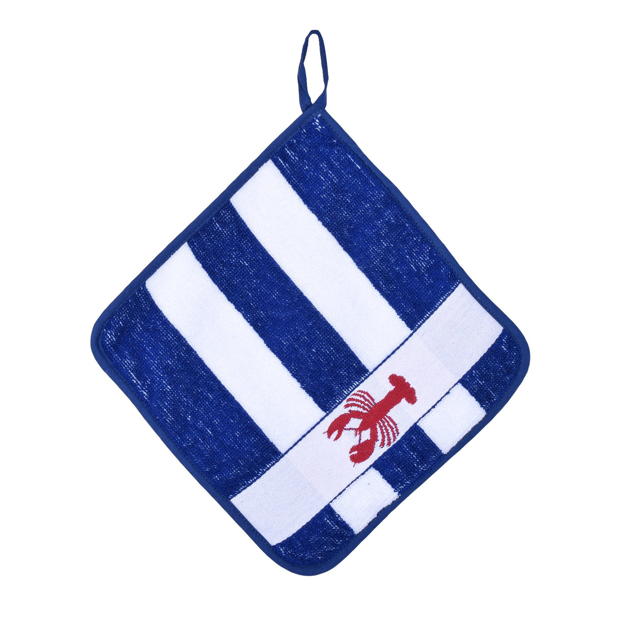 Kracht Frottee-Topflappen Baumwolle, Topfuntersetzer mit maritimen Touch, Hängeschlaufe, 22 x 22 cm