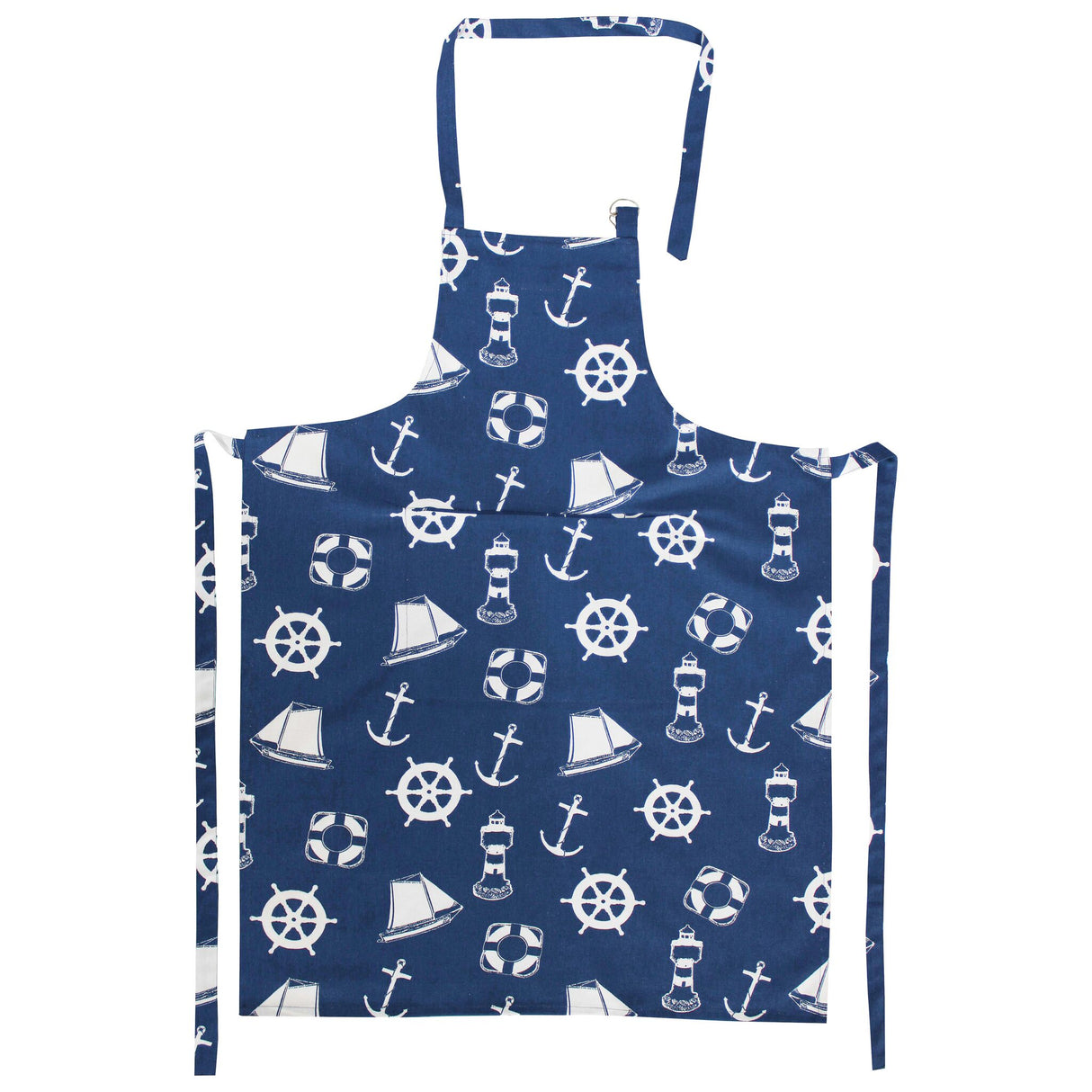 SEACLUB Schürze 100% Baumwolle, Küchenschürze maritim mit Fronttasche, Kleidungsschutz 70 x 85 cm