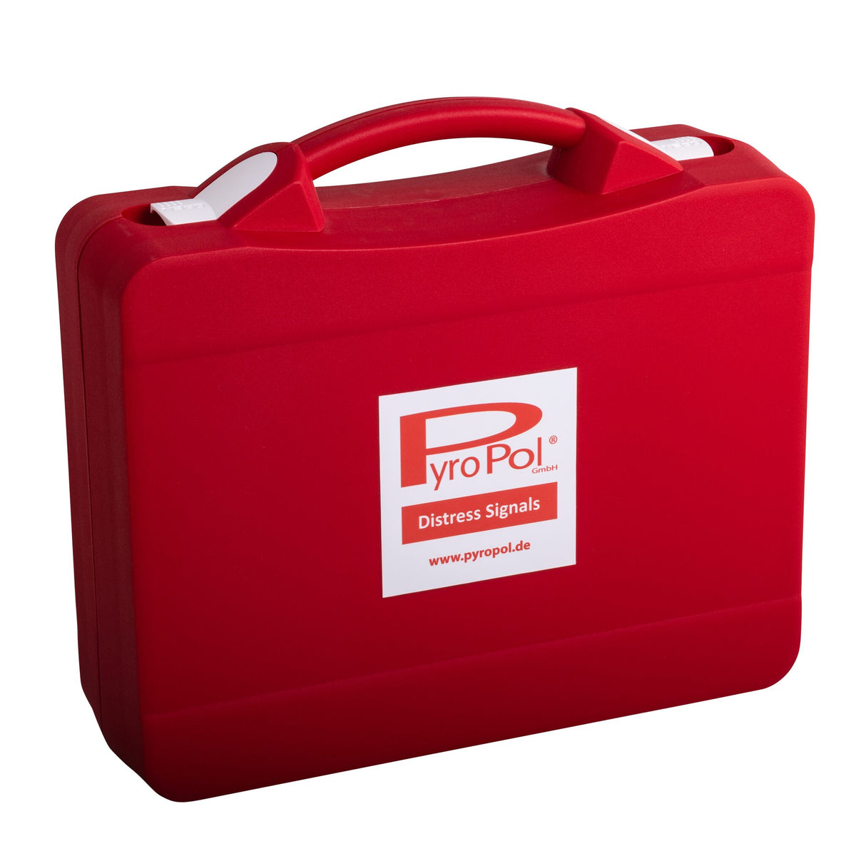 Pyropol storage case for pyrotechnics offshore distress signals, waterproof, safety-certified