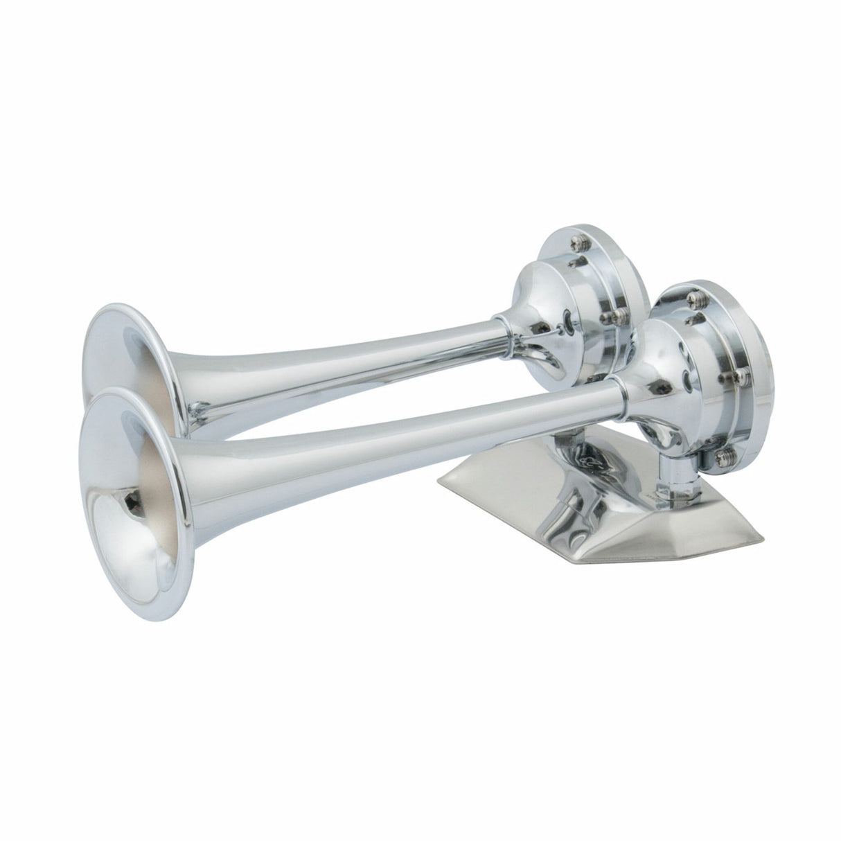 MARINCO Druckluft Doppelklanghorn verchromt, Signalhorn, seewasserbeständig 12V 126dB 525/630Hz