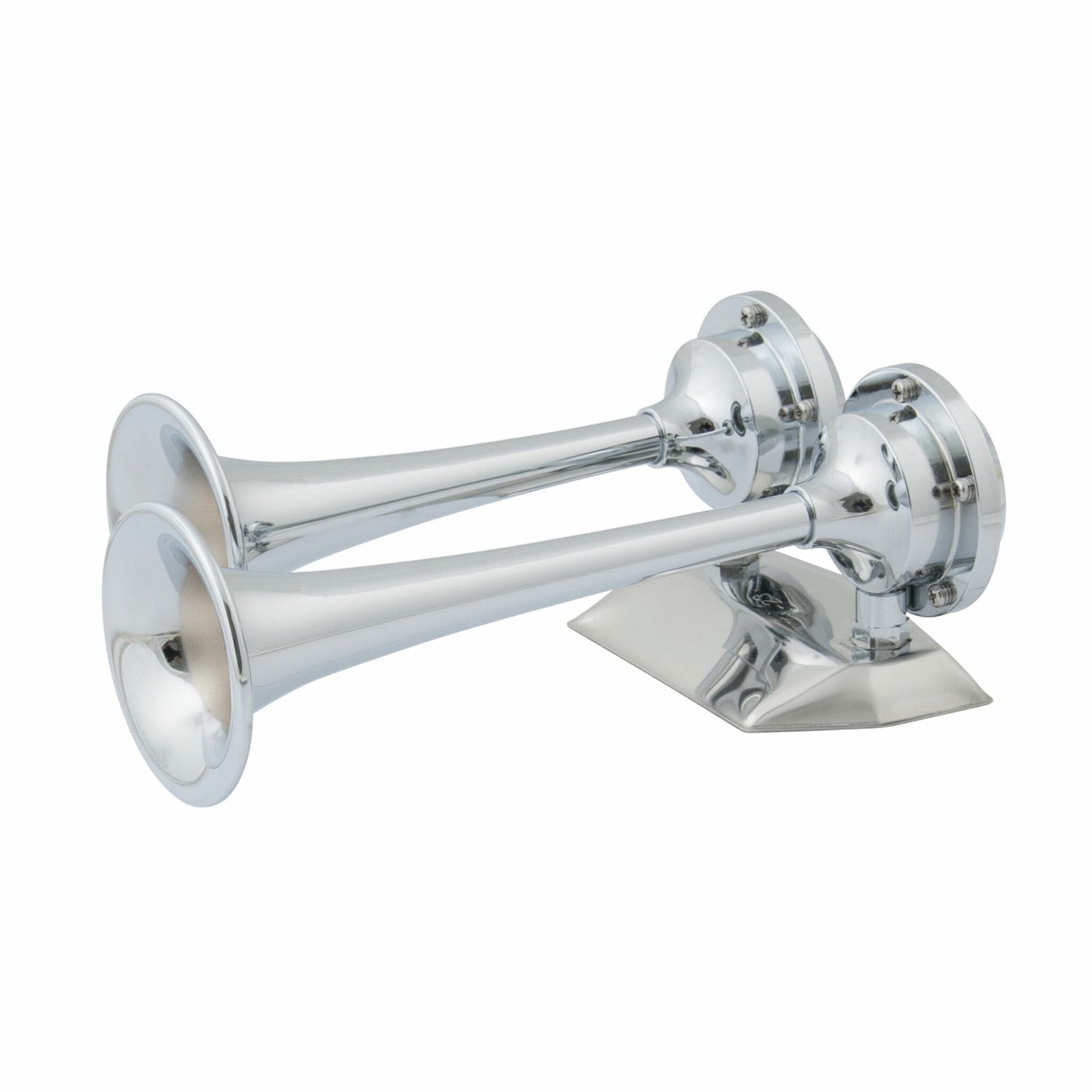 MARINCO Druckluft Doppelklanghorn verchromt, Signalhorn, seewasserbeständig 12V 126dB 525/630Hz