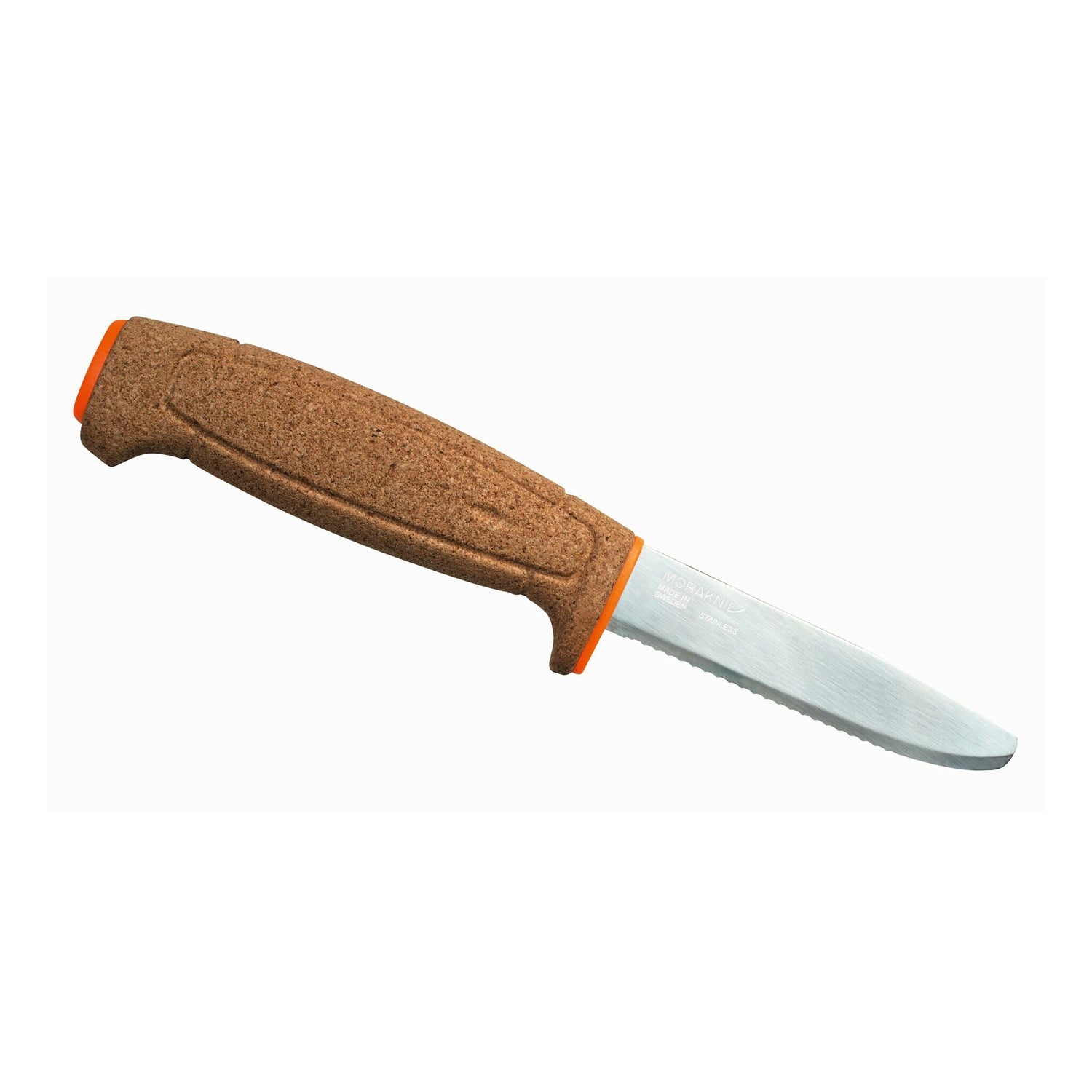 Herbertz Messer Feststehendes Schwimmfähiges Wellenschliff-Messer, Universalmesser für Tauwerk und Textilien, Leichte Konstruktion mit Signalroter Scheide