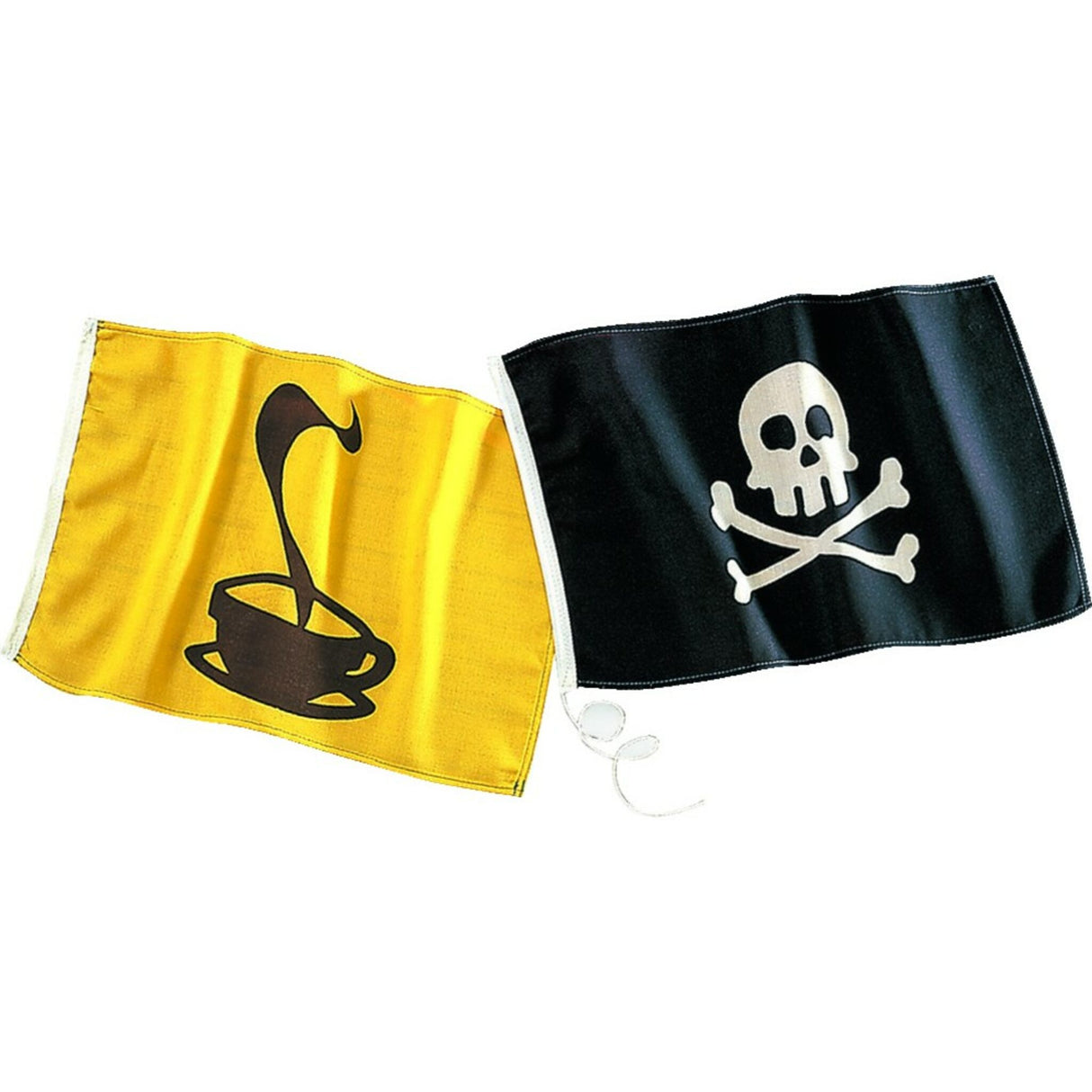 Lustige Flaggen Motiv-Flaggen mit Seil und Schlaufe, bunte Designs für Genuss und Spaß - Pirat, Long Drink, Weinglas, Kaffee