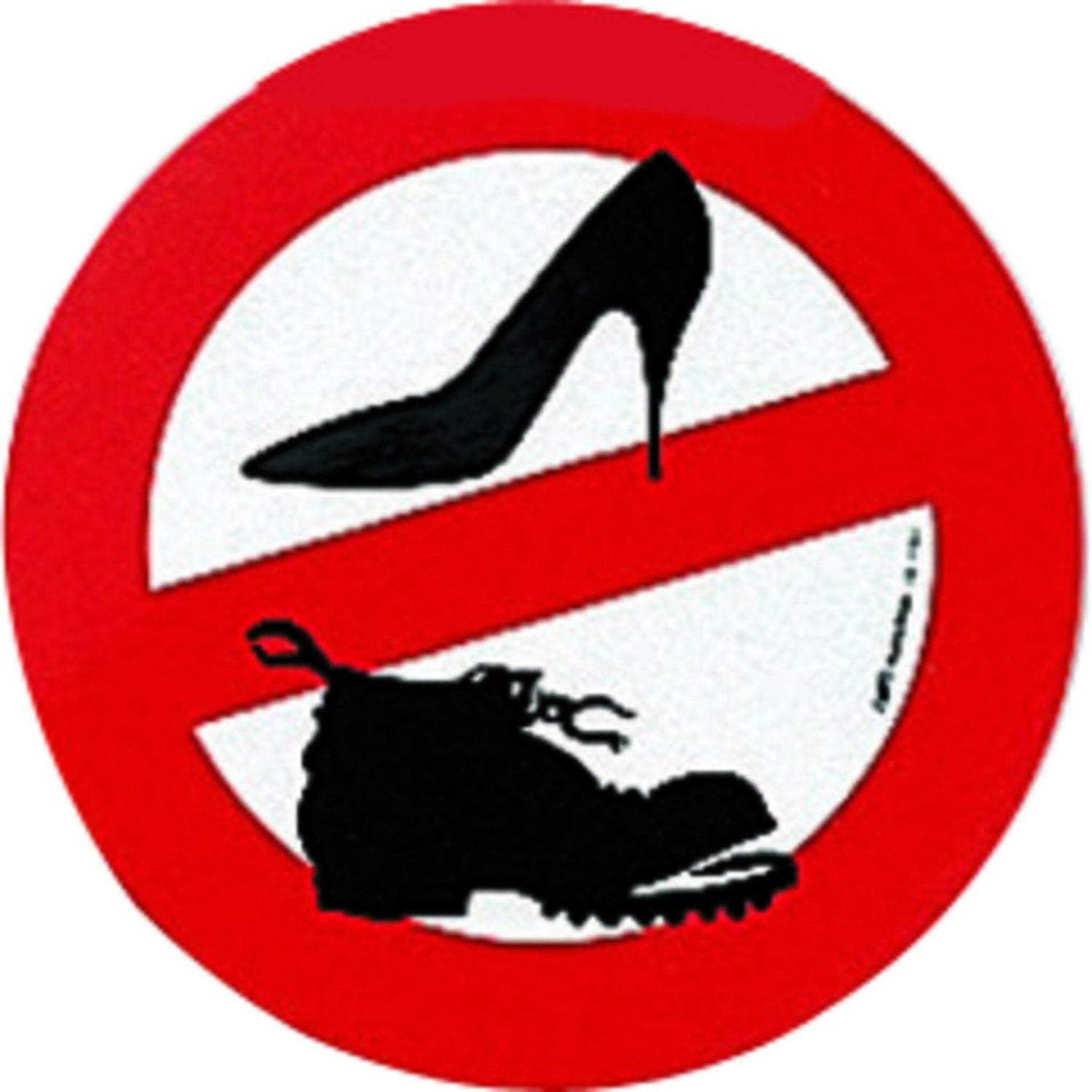 Verbotsschild Aufkleber selbstklebend, Warnhinweis Sticker, Durchgang mit Schuhen verboten