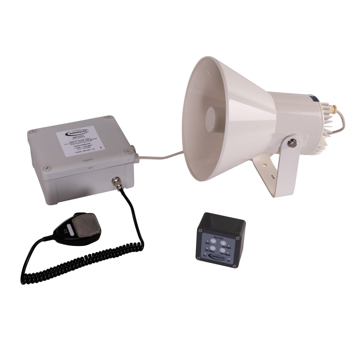MARCO Schallsignalanlage Mikrofon, akustisches Signalmittel, wasserdicht, für Boote 12-20 m - 12 oder 24 V