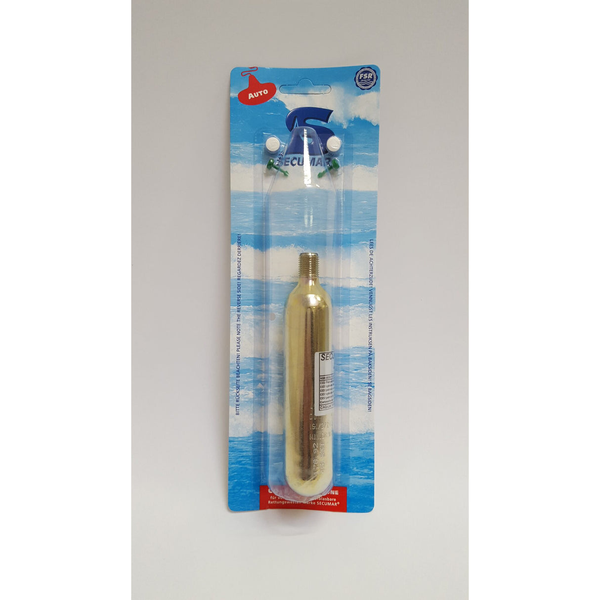 SECUMAR replacement cartridge 43g for life jackets, CO² cartridge, original replacement cartridge for 220N