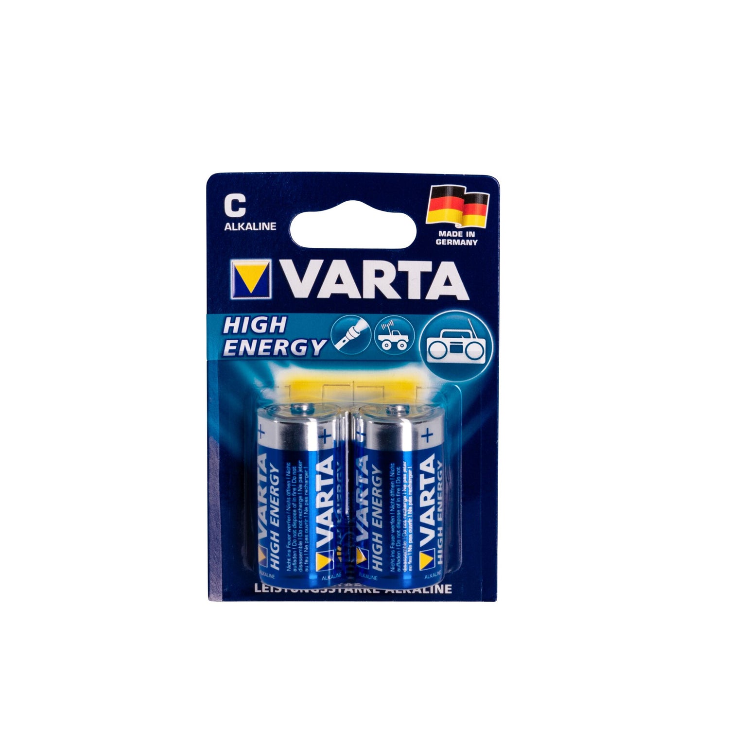 VARTA Alkaline Batterie High Energy, Typ C Baby, leistungsstark für hohe Energieverbraucher