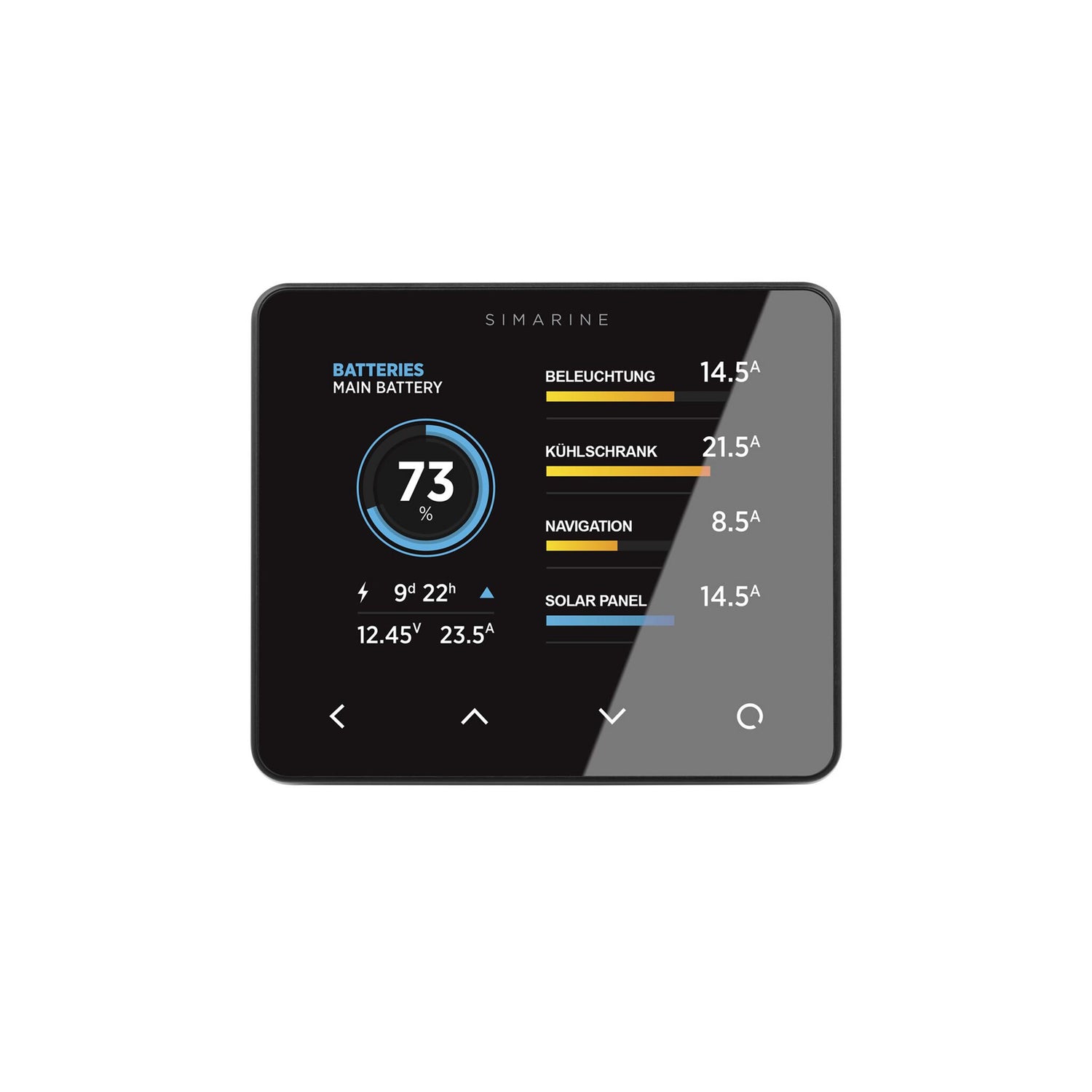 Simarine Batteriemonitor PICO – robuster Aluminiumrahmen, leistungsstarker Batteriemonitor, inklusive App-Steuerung über WiFi - schwarz oder silber