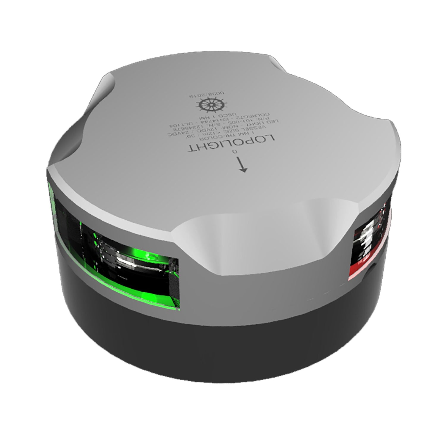 Lopolight LED-Dreifarbenlaterne modern & robust, Positionsleuchte, wasserdicht IP68+