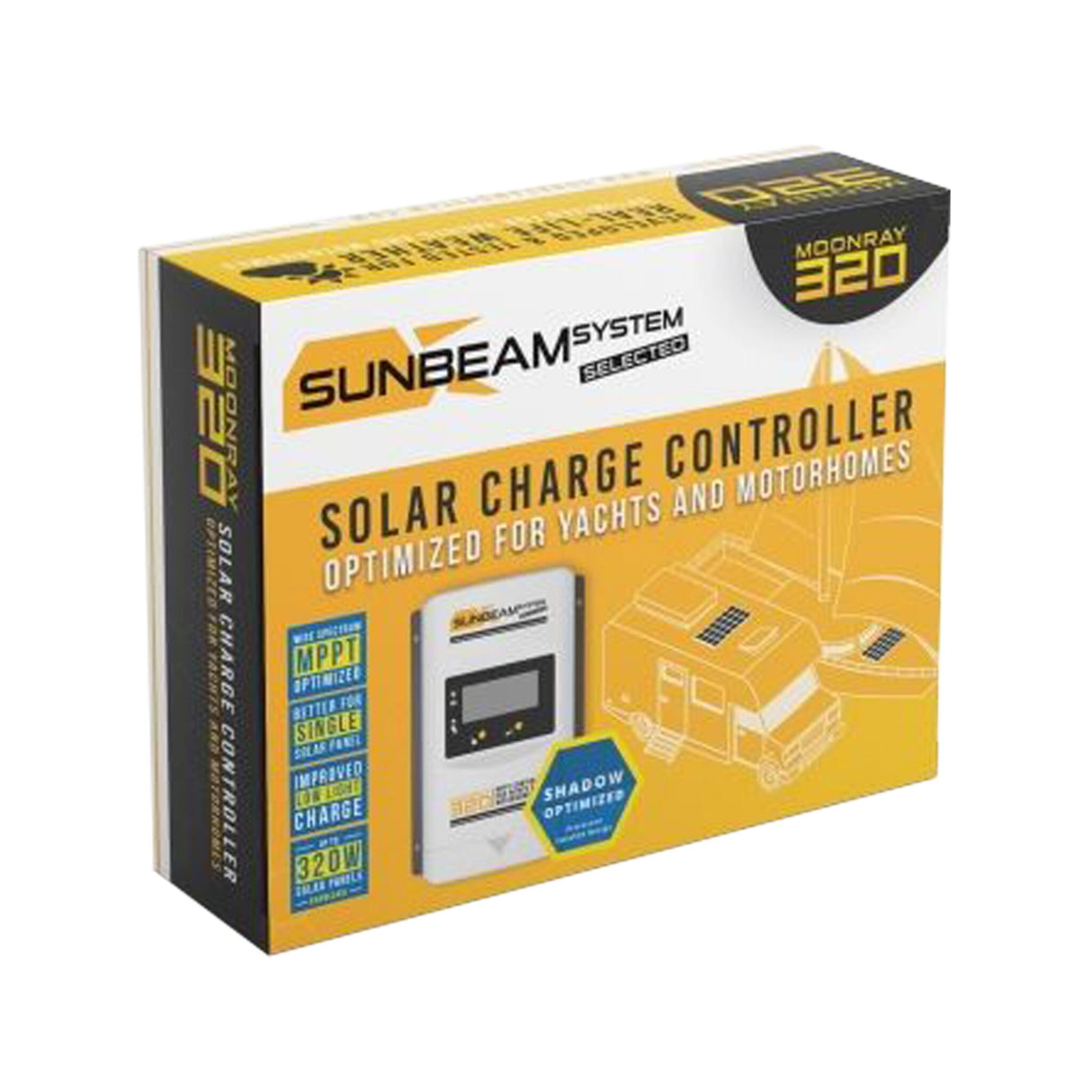 SUNBEAMsystem charge controller MoonRay 320 MPPT, solar charge controller, power 320W 12V/640W 24V, optimal charging in partial shade, app control