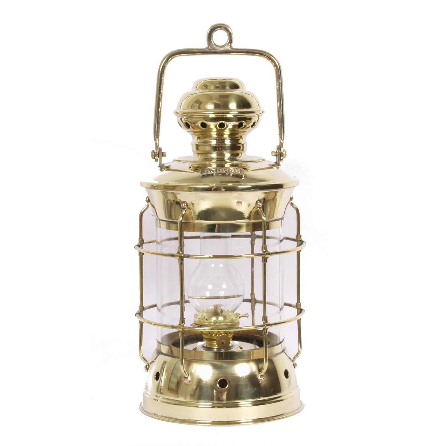 Lord Nelson Ankerlampe Messing Schutzgitter, vintage Marineleuchte, herausnehmbarer Tank