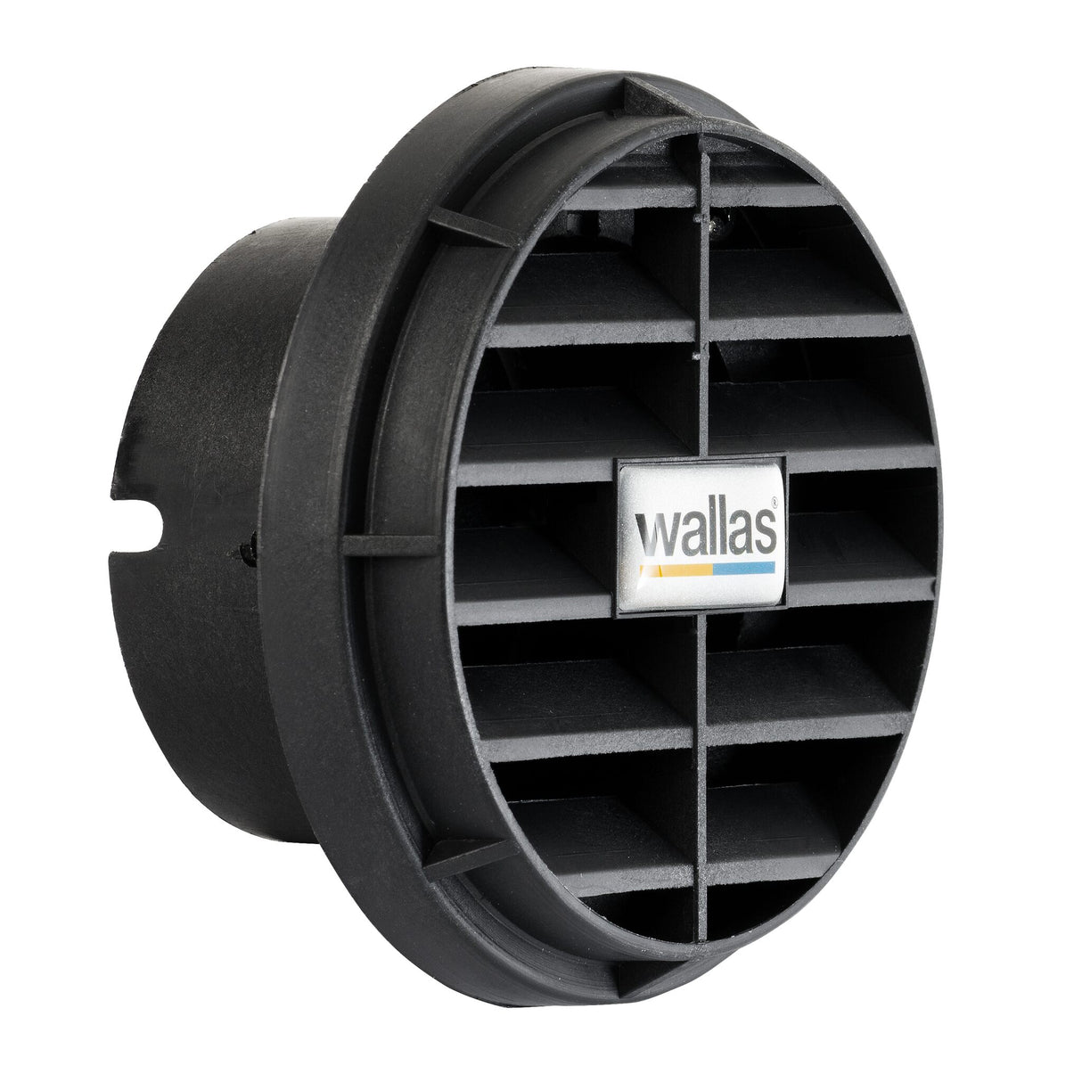 WALLAS Warmluftaußenblende 75 mm Durchmesser, Luftauslass, effizienter Wärmeabfluss