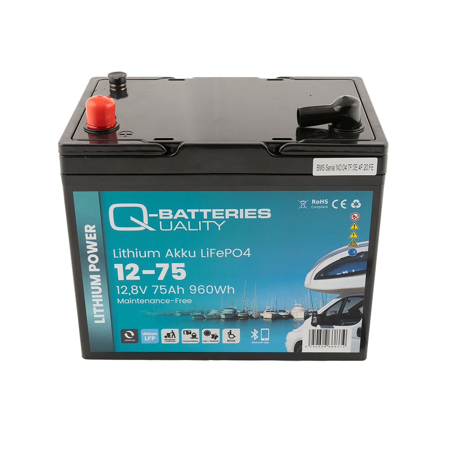 Q-Batteries Lithium Akku LiFePO4, hohe Energiedichte, wartungsfreier Lithium-Ionen Akku mit maximaler Betriebssicherheit - 50 - 200 Ah