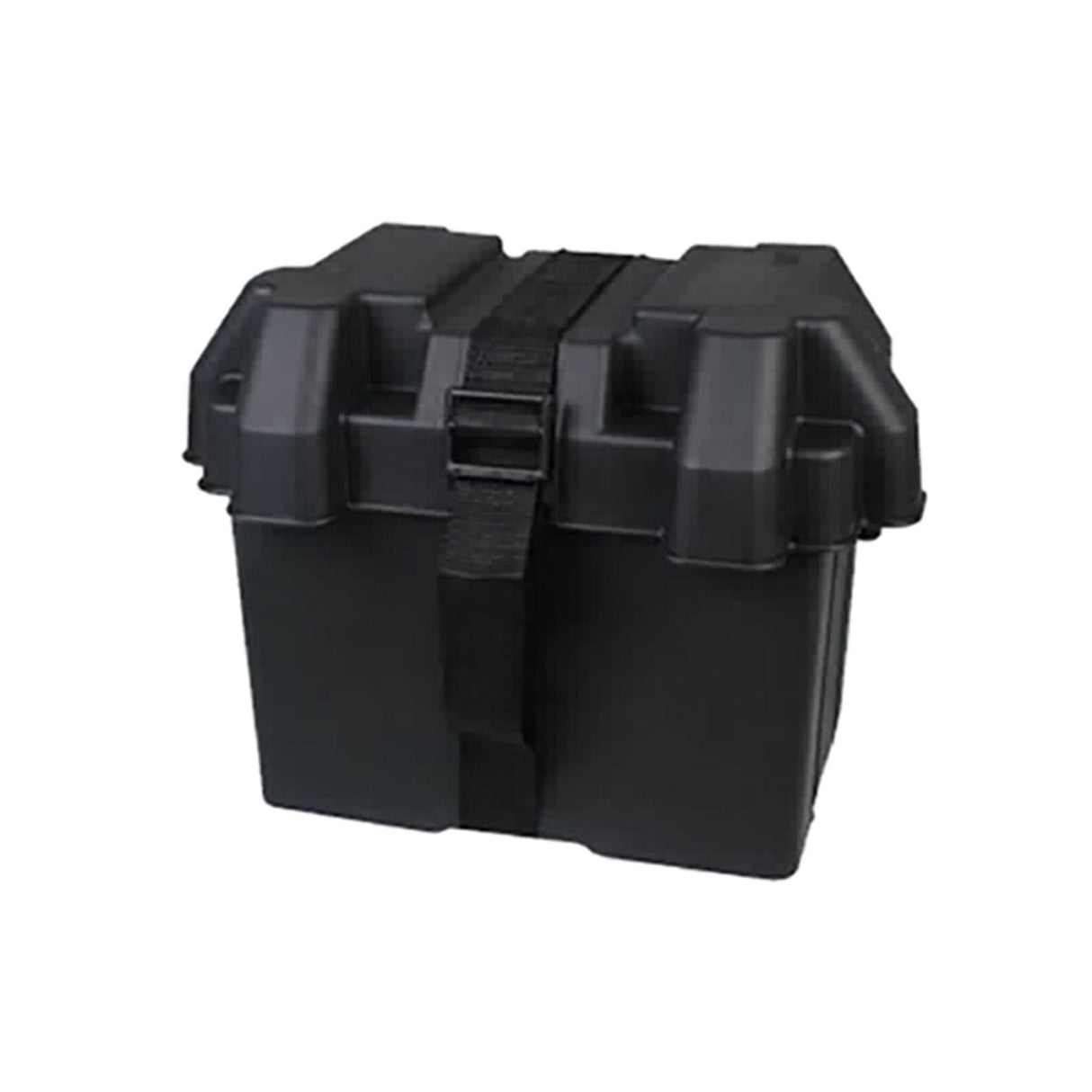 Batteriebox mit Gurtband für Bootsbatterien, Schutzbox, sicher und auslaufsicher - 24 - 29 cm Breite, 22 - 26.5 cm Höhe, 34 - 45 cm Länge