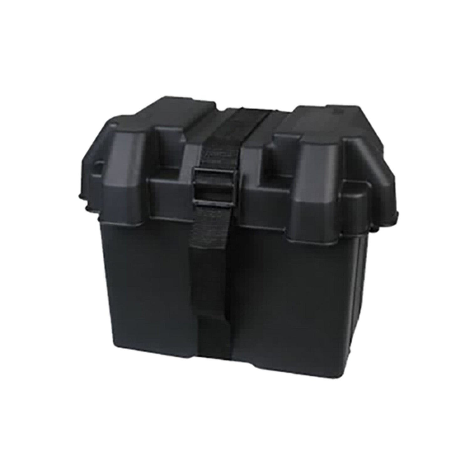 Batteriebox mit Gurtband für Bootsbatterien, Schutzbox, sicher und auslaufsicher - 24 - 29 cm Breite, 22 - 26.5 cm Höhe, 34 - 45 cm Länge