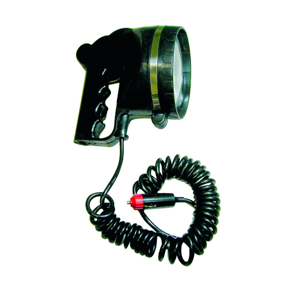 Handscheinwerfer Halogen 12 V 55 W, Suchscheinwerfer, wasserdicht mit Spiralkabel 2,0 m und Zigarettenanzünder-Stecker