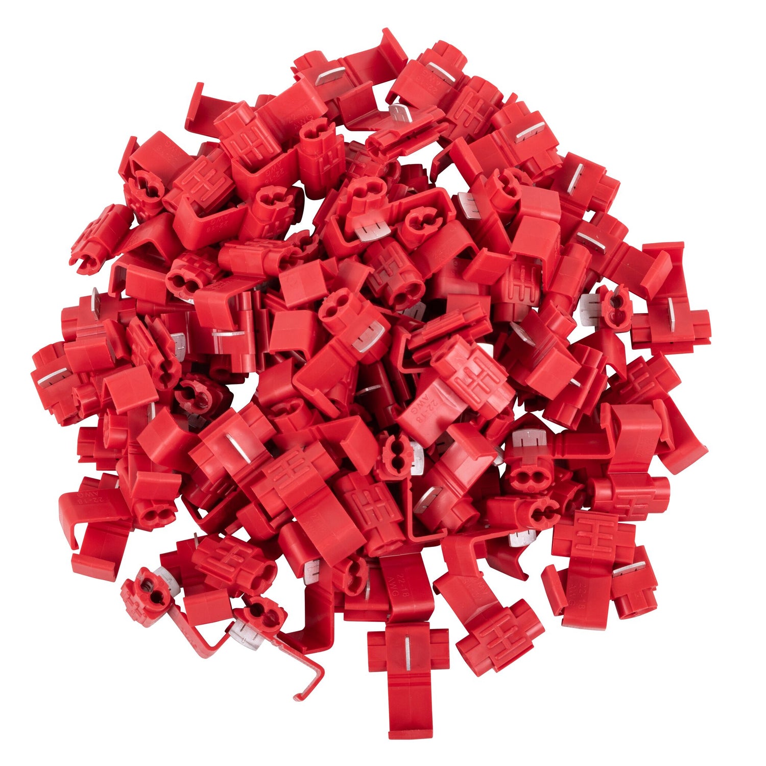 Schnellverbinder Kabelverbindungen, Klemmverbinder, schnelle und sichere Verbindung ohne abisolieren, 100 Stück - 0,5 - 2,5 mm², rot oder blau