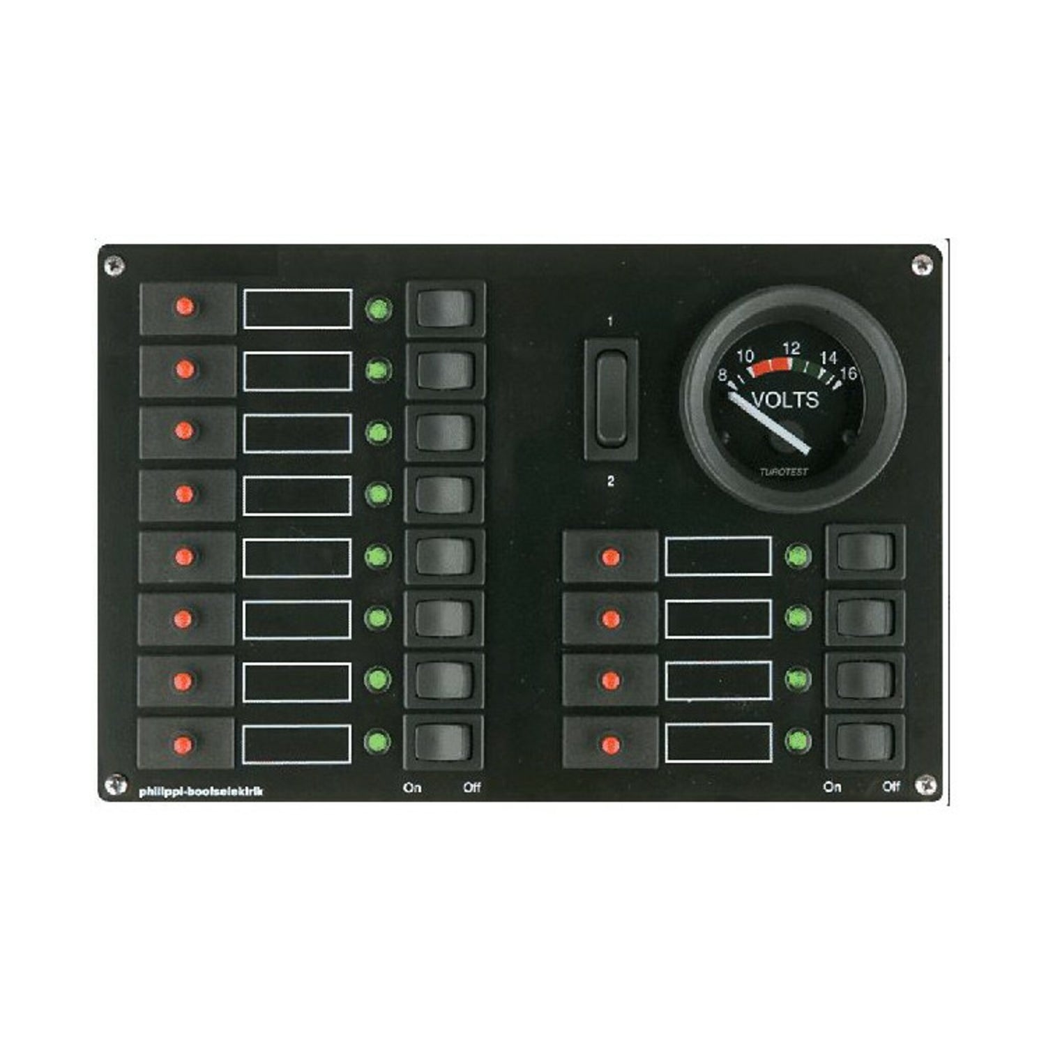 Philippi Stromkreisverteiler Anbau-System mit thermischen E-T-A-Sicherungsautomaten, elektrischer Verteiler für 12 V Anwendungen - (Optional mit Zubehör)