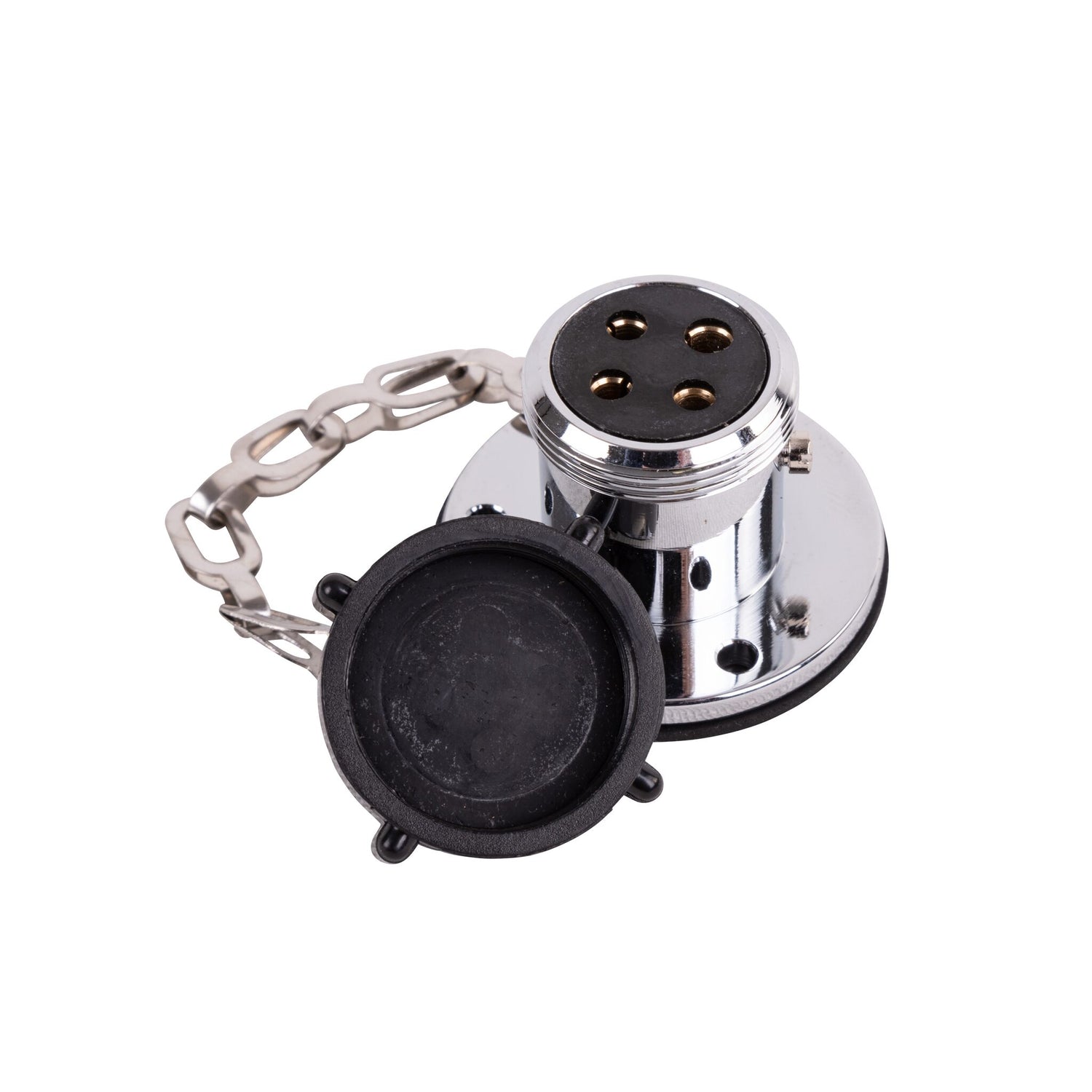 Ocean TEC Steckdose 4-polig 3 Ampere, wasserdichte Elektroanschlussdose, verchromtes Messing