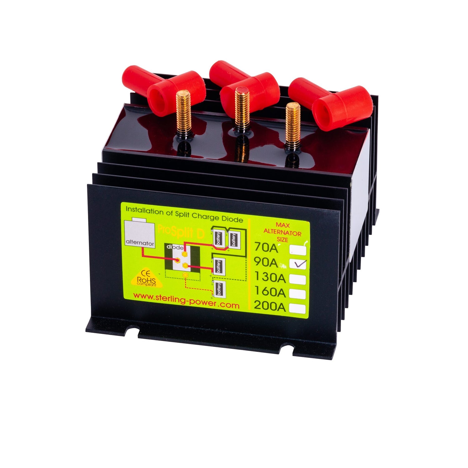 Sterling Trenniode Batterietrenner für isolierte Stromverteilung, Schutz für Starter- und Verbraucherbatterien - 70 - 90 Ampere