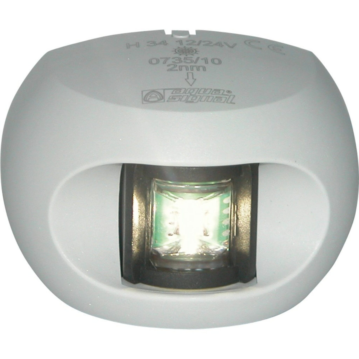 Aqua Signal Navigationslaterne Serie 34, LED, wartungsfrei, salzwasserbeständig, UV-geschützt, rostfrei, amagnetisch, stoß- und schlagfest - schwarz, aluminium, weiß