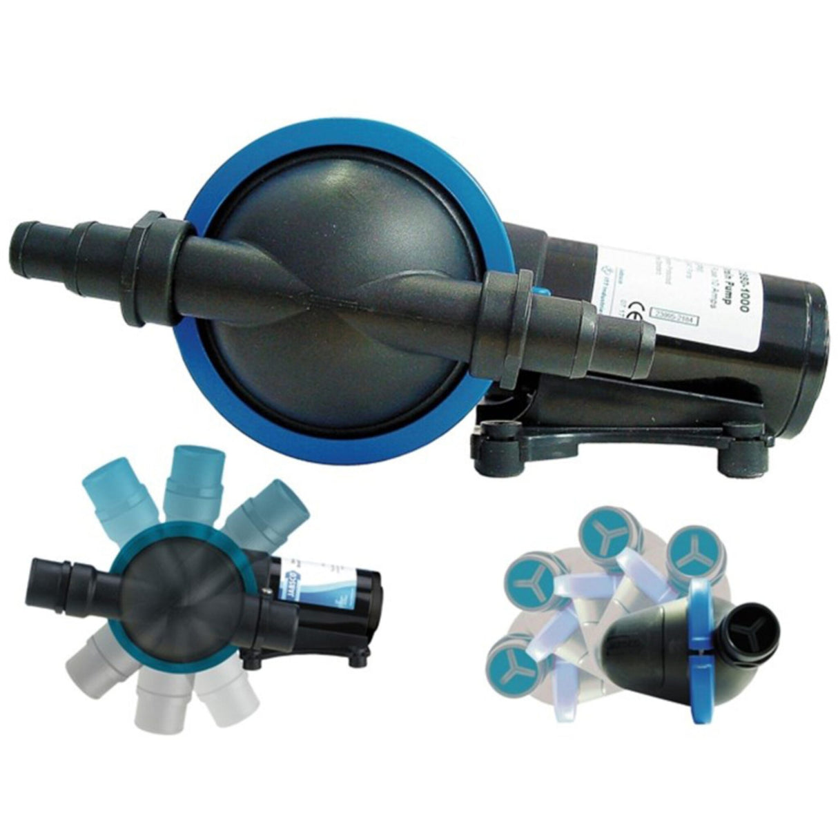 JABSCO bilge pump diaphragm 16 l/min, powerful single-chamber pump, dry-run safe, compact design - 12 V or 24 V