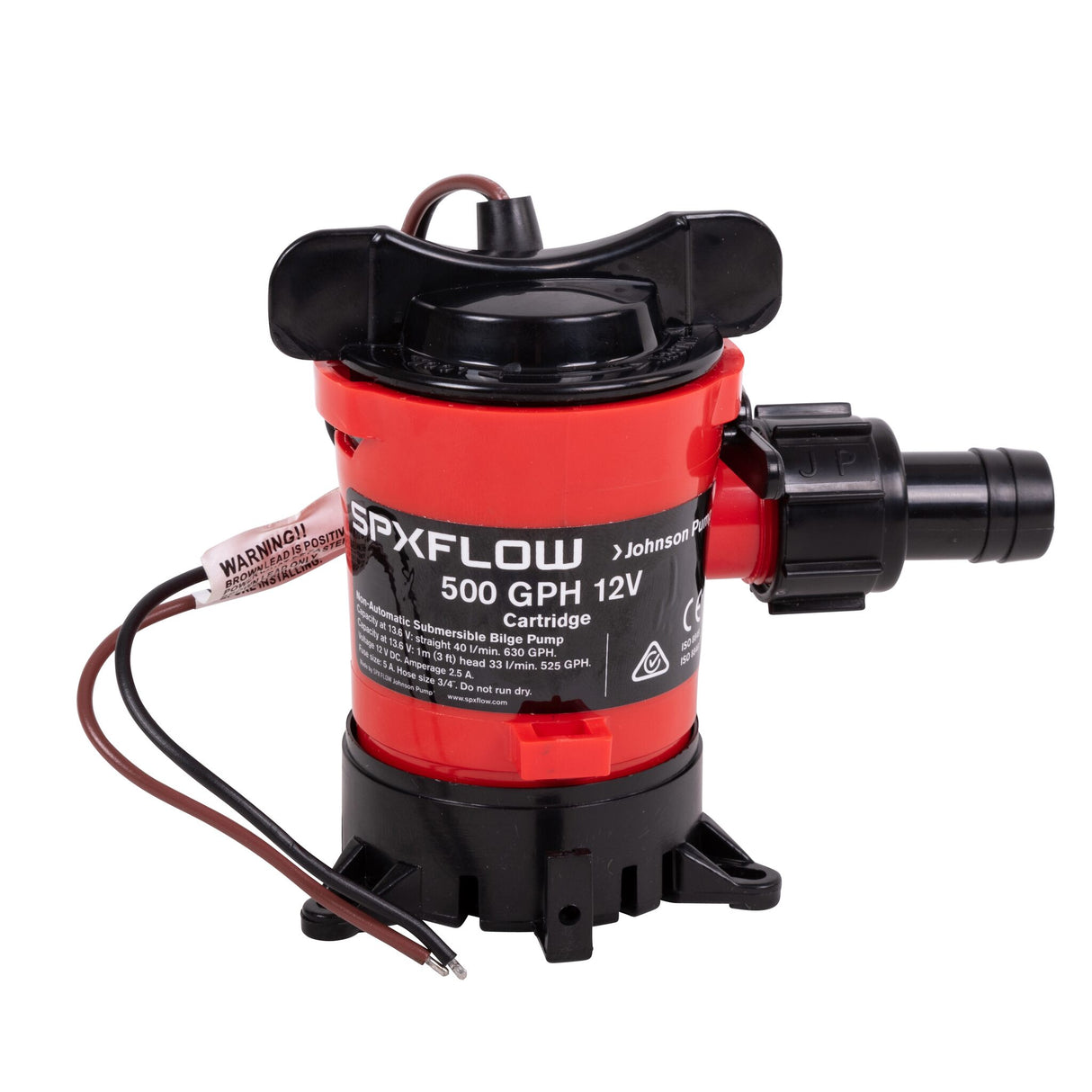 JOHNSON Tauch-Bilgepumpe L 500, Hochleistungsbumpen, wartungsfreundlich, 2700 L/h Förderleistung - (Optional mit Schwimmerschalter)